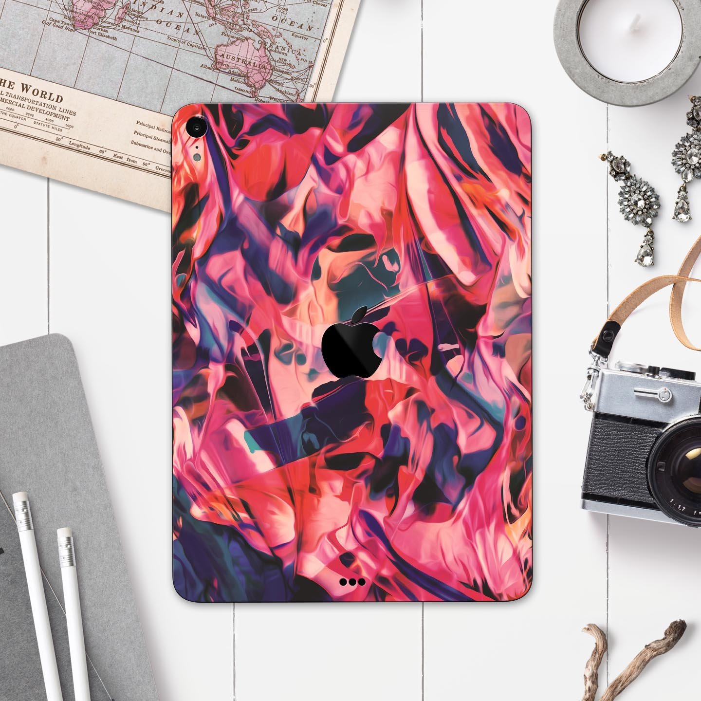 Liquid Abstract Paint Remix V35 full body skin decal for Apple devices, showcasing vibrant abstract design and premium 3M material.