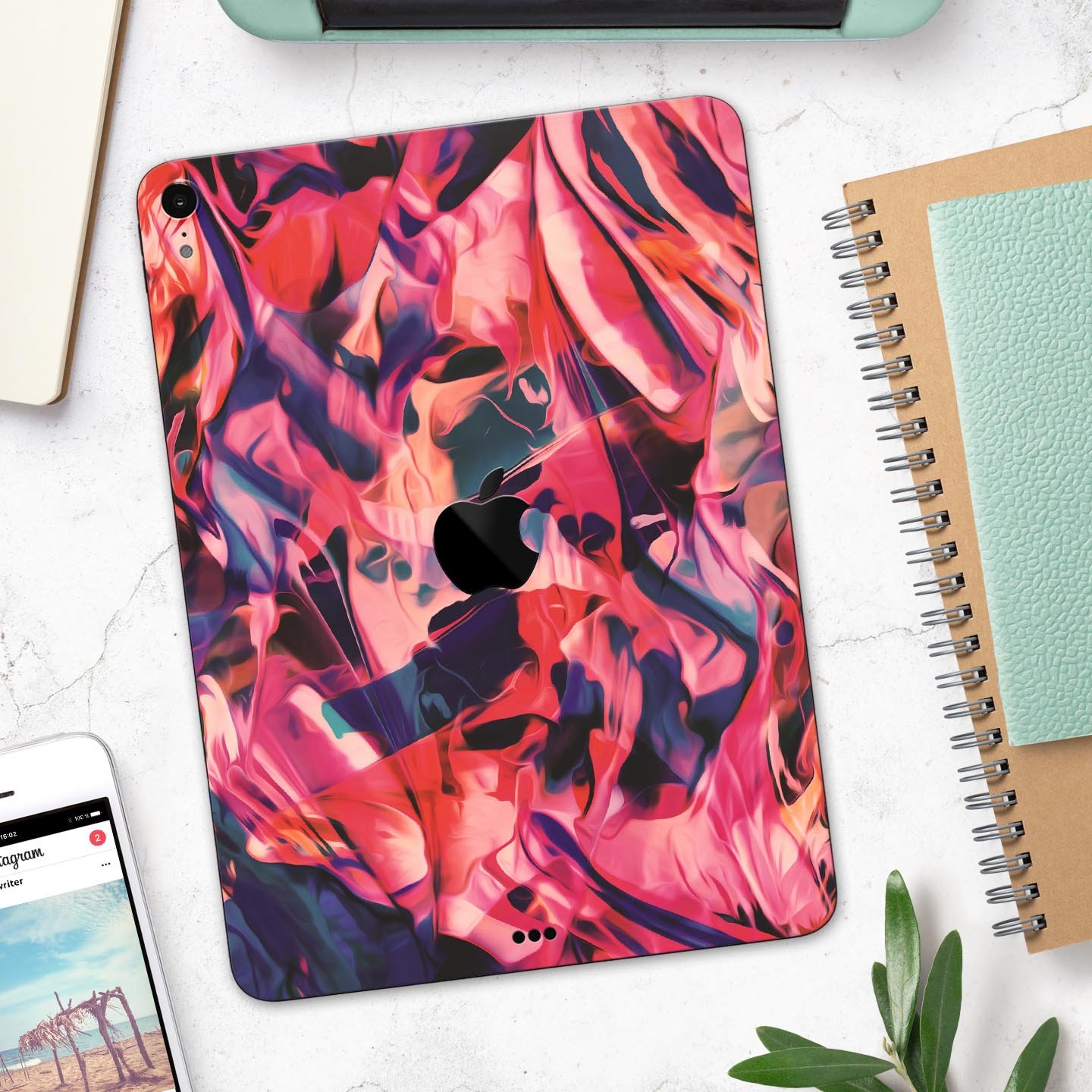 Liquid Abstract Paint Remix V35 full body skin decal for Apple devices, showcasing vibrant abstract design and premium 3M material.