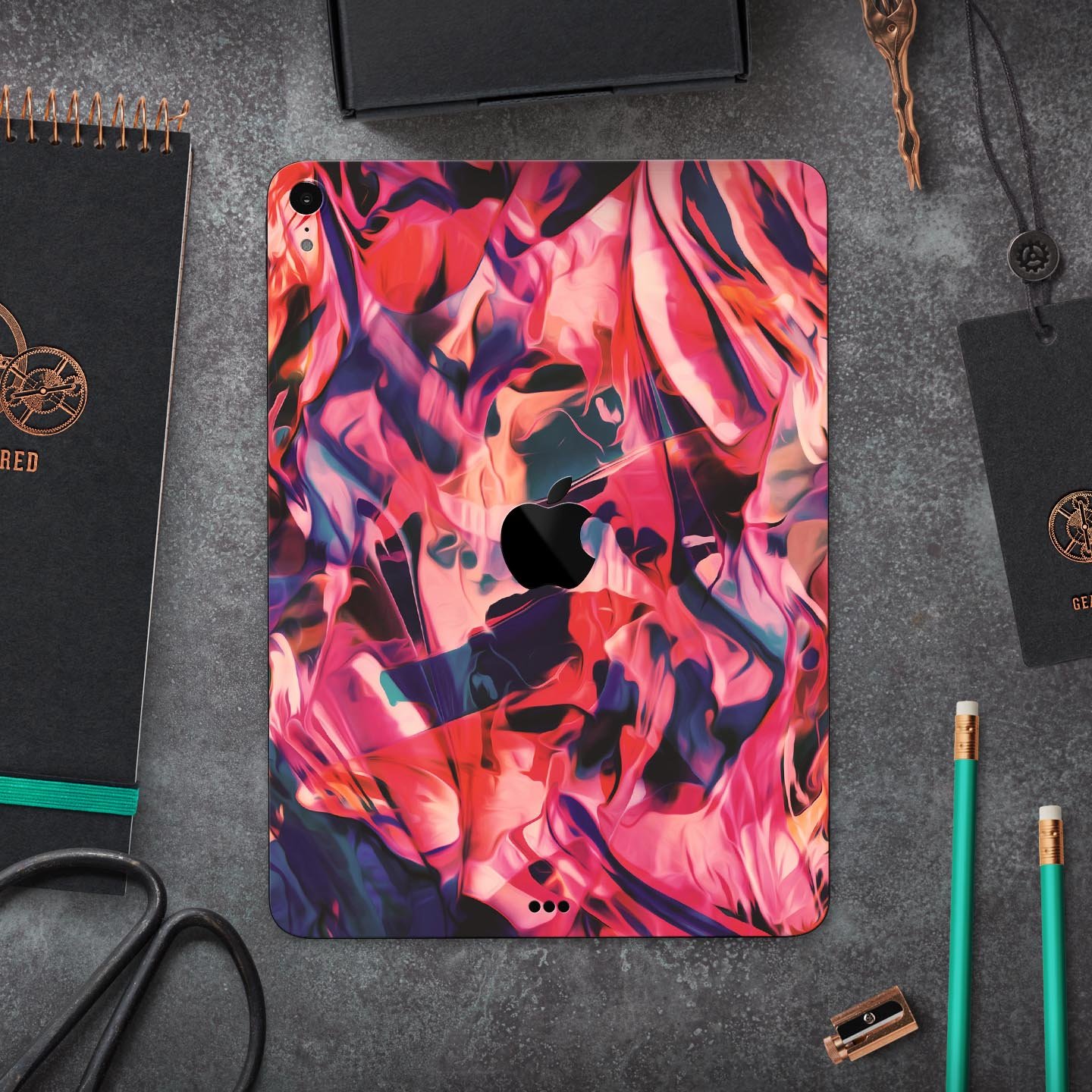 Liquid Abstract Paint Remix V35 full body skin decal for Apple devices, showcasing vibrant abstract design and premium 3M material.