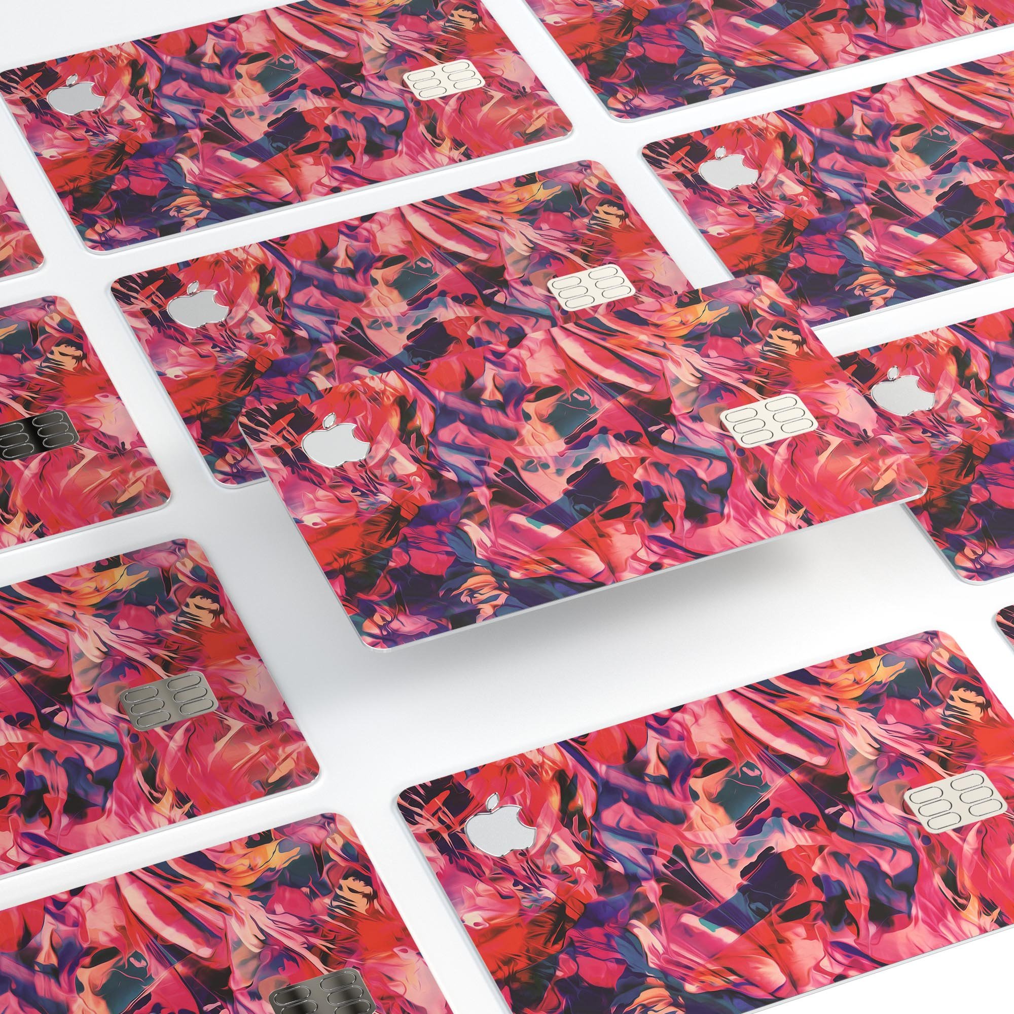 Liquid Abstract Paint Remix V35 skin for Apple Card, showcasing vibrant design and premium vinyl material.