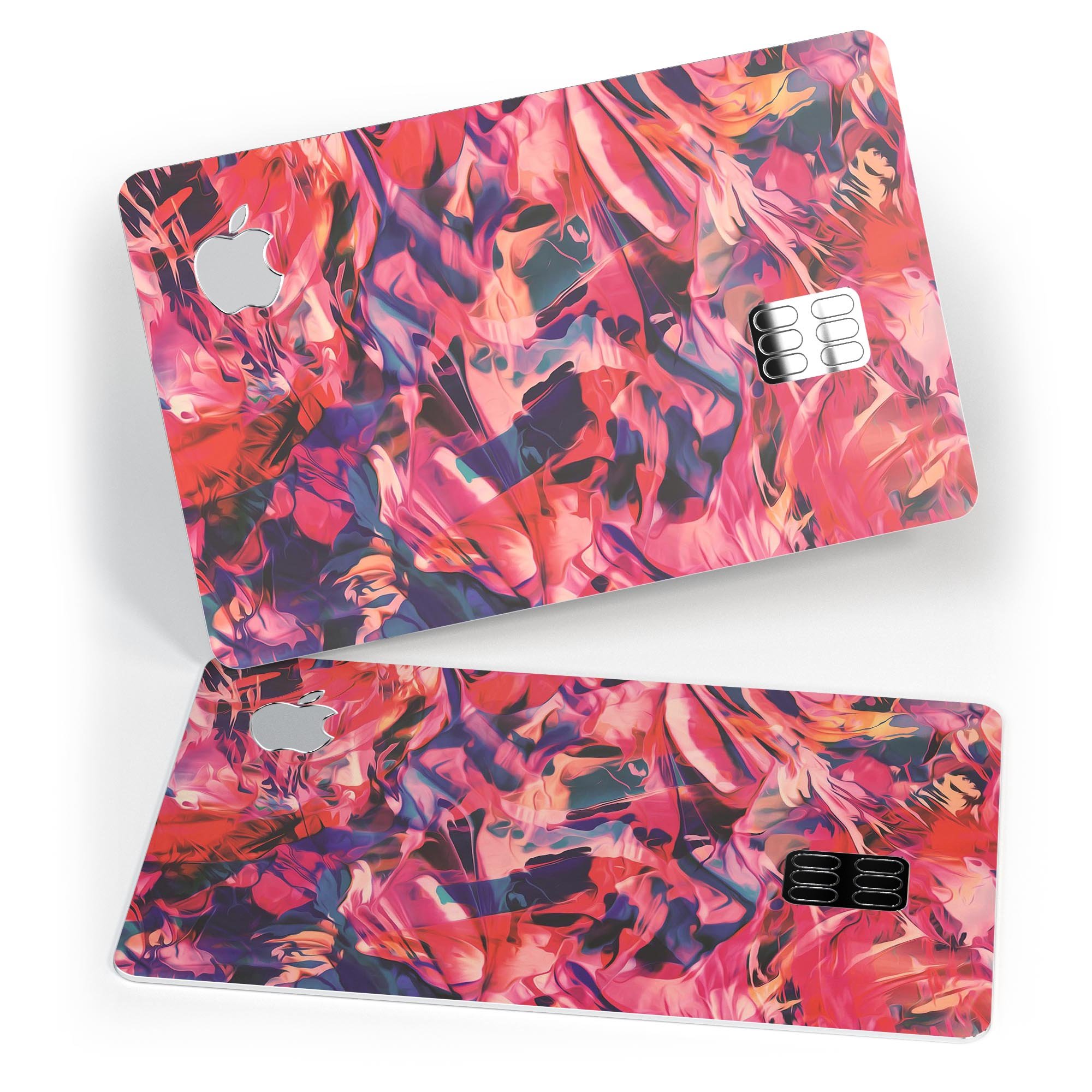 Liquid Abstract Paint Remix V35 skin for Apple Card, showcasing vibrant design and premium vinyl material.