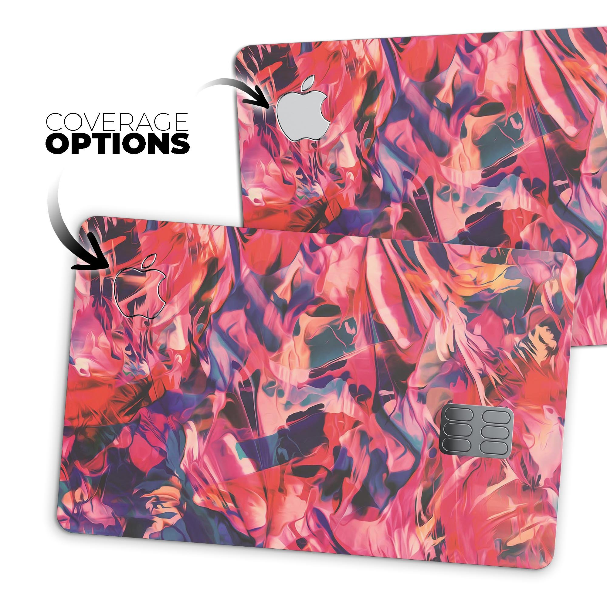 Liquid Abstract Paint Remix V35 skin for Apple Card, showcasing vibrant design and premium vinyl material.