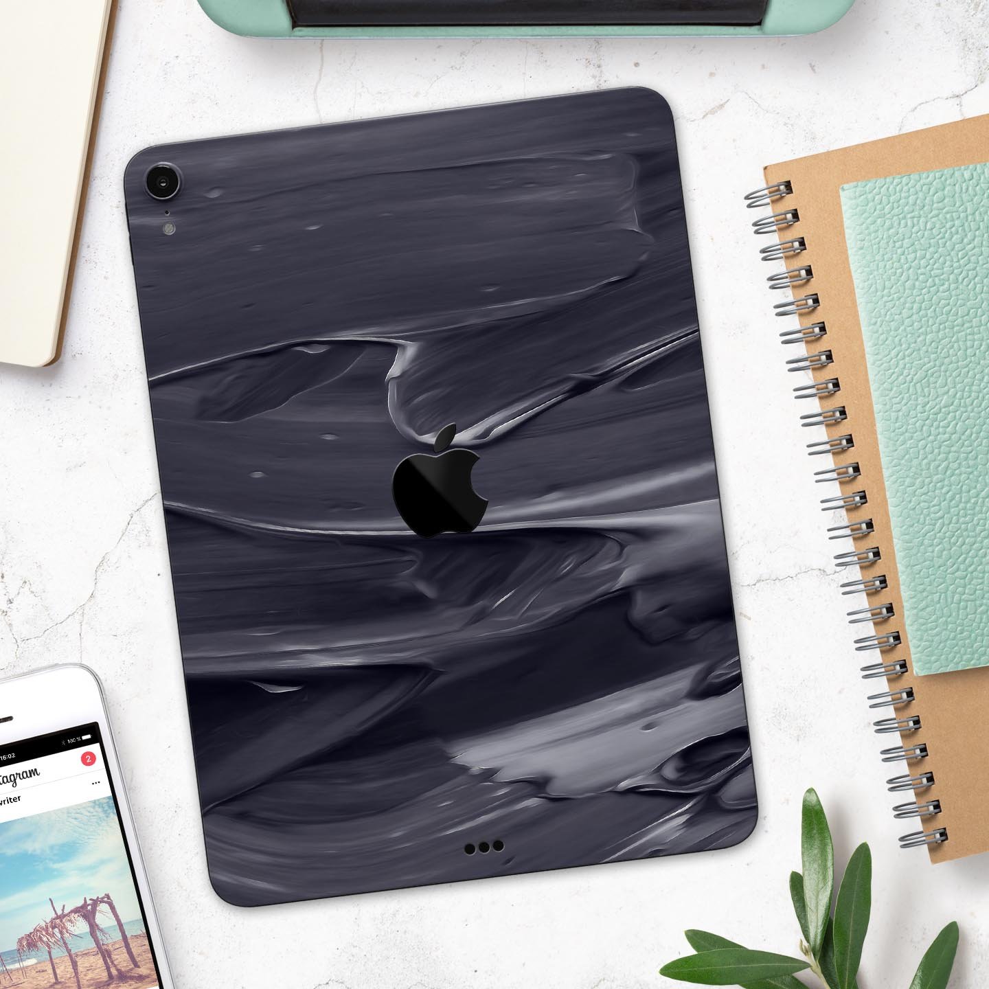 Liquid Abstract Paint Remix V38 full body skin decal for Apple devices, showcasing vibrant abstract design and premium 3M material.