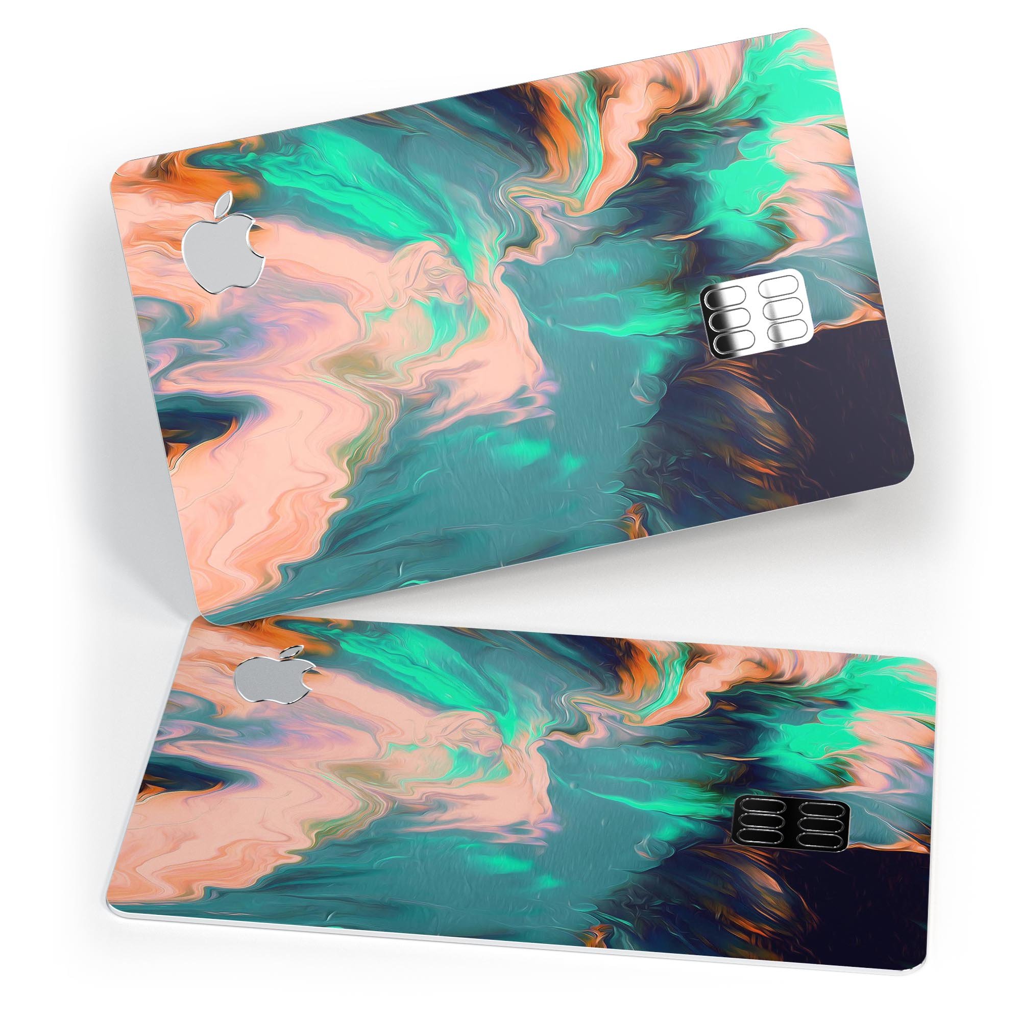 Liquid Abstract Paint Remix V39 skin for Apple Card, showcasing vibrant colors and premium vinyl material.
