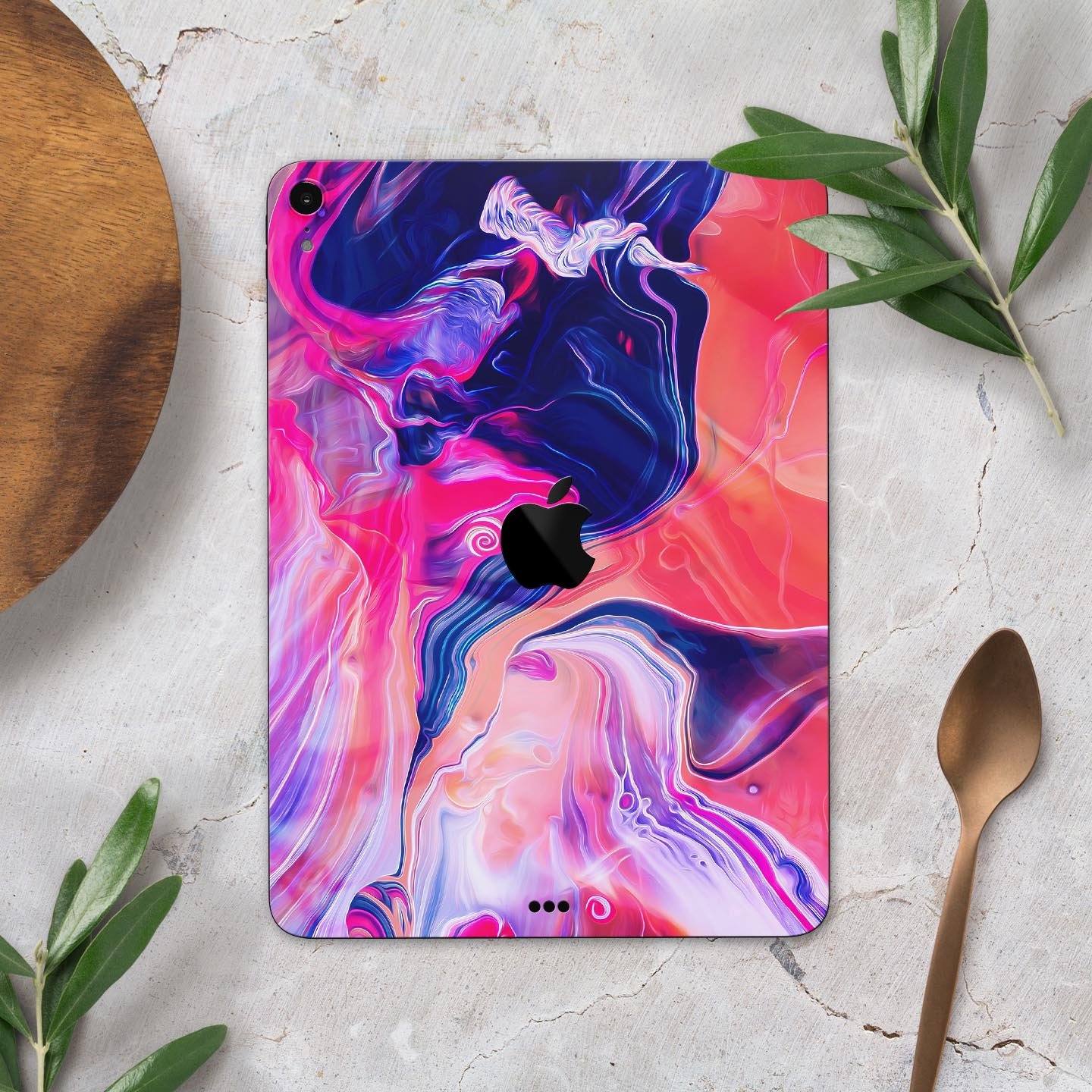 Liquid Abstract Paint Remix V44 full body skin decal for Apple devices, showcasing vibrant abstract design and premium 3M material.
