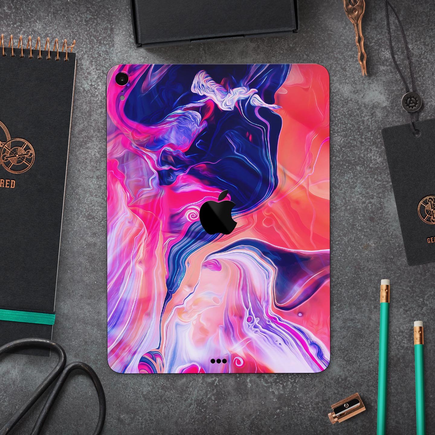 Liquid Abstract Paint Remix V44 full body skin decal for Apple devices, showcasing vibrant abstract design and premium 3M material.