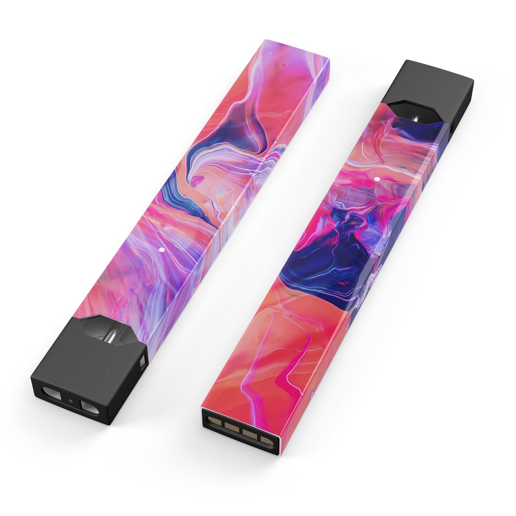 Liquid Abstract Paint Remix V44 skin-wrap for JUUL device, showcasing vibrant colors and precise cut for a perfect fit.