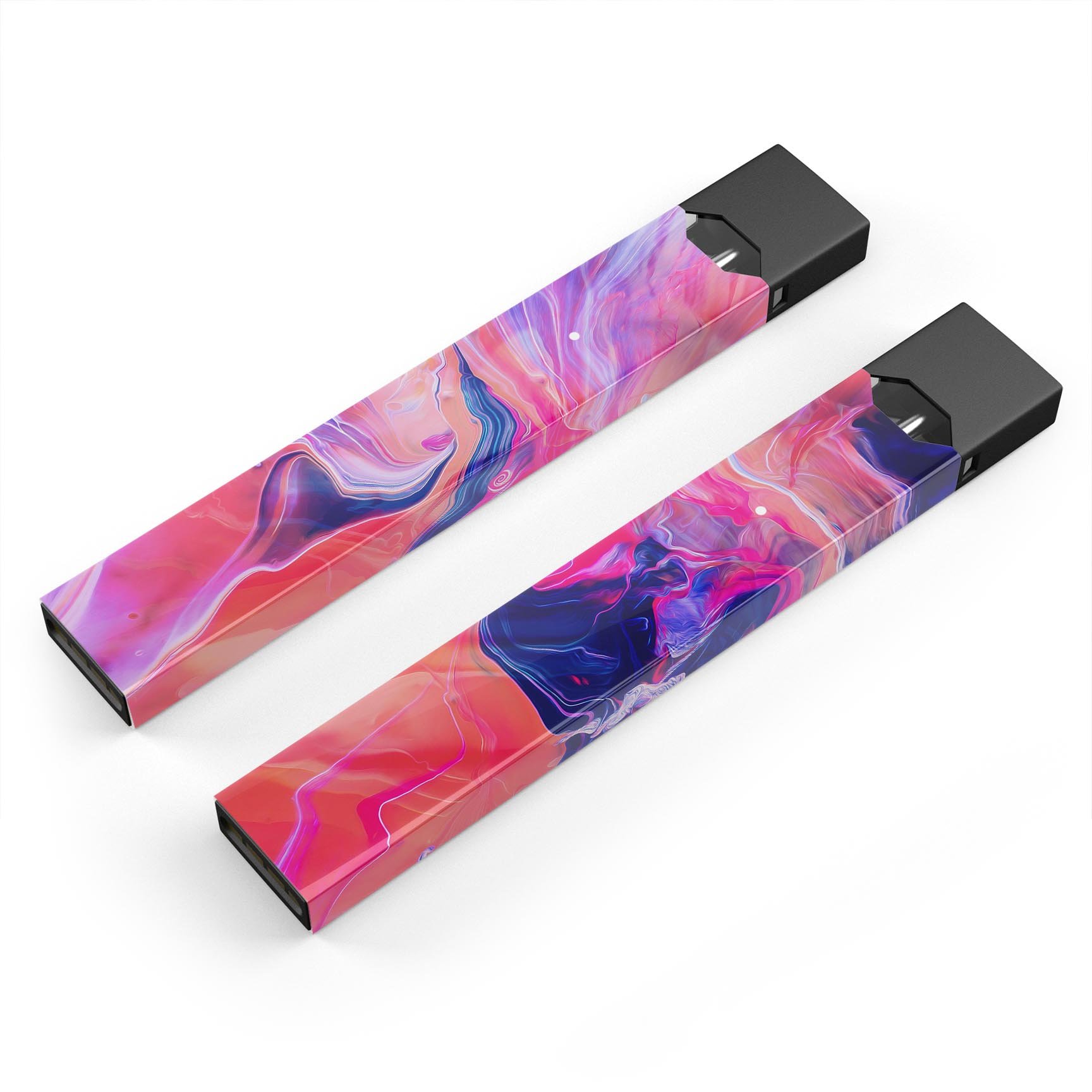 Liquid Abstract Paint Remix V44 skin-wrap for JUUL device, showcasing vibrant colors and precise cut for a perfect fit.