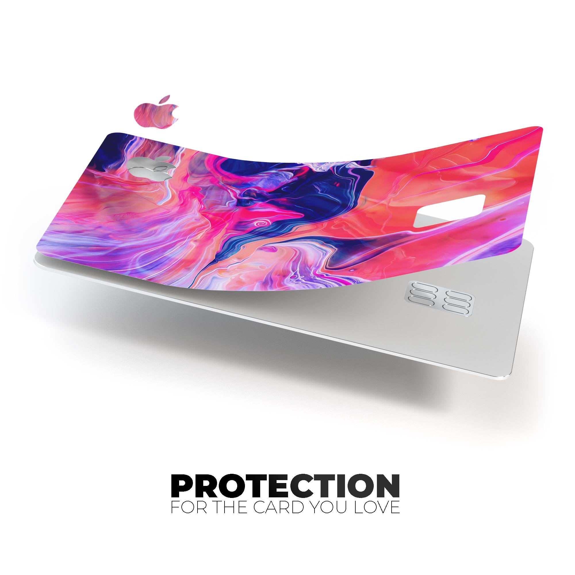 Liquid Abstract Paint Remix V44 skin for Apple Card, showcasing vibrant colors and premium vinyl material.