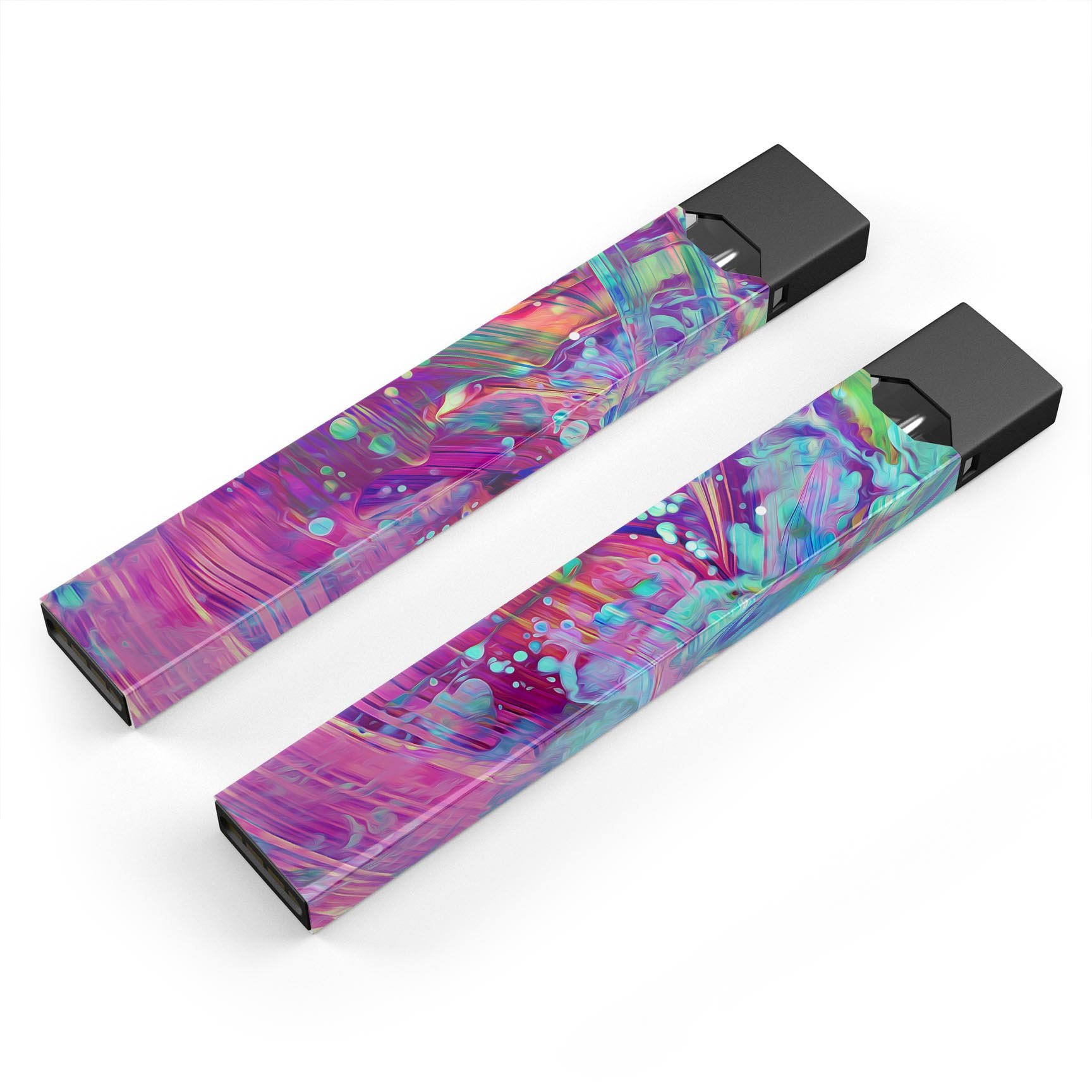 Liquid Abstract Paint Remix V41 skin-wrap for JUUL device, featuring vibrant abstract design and protective lamination.