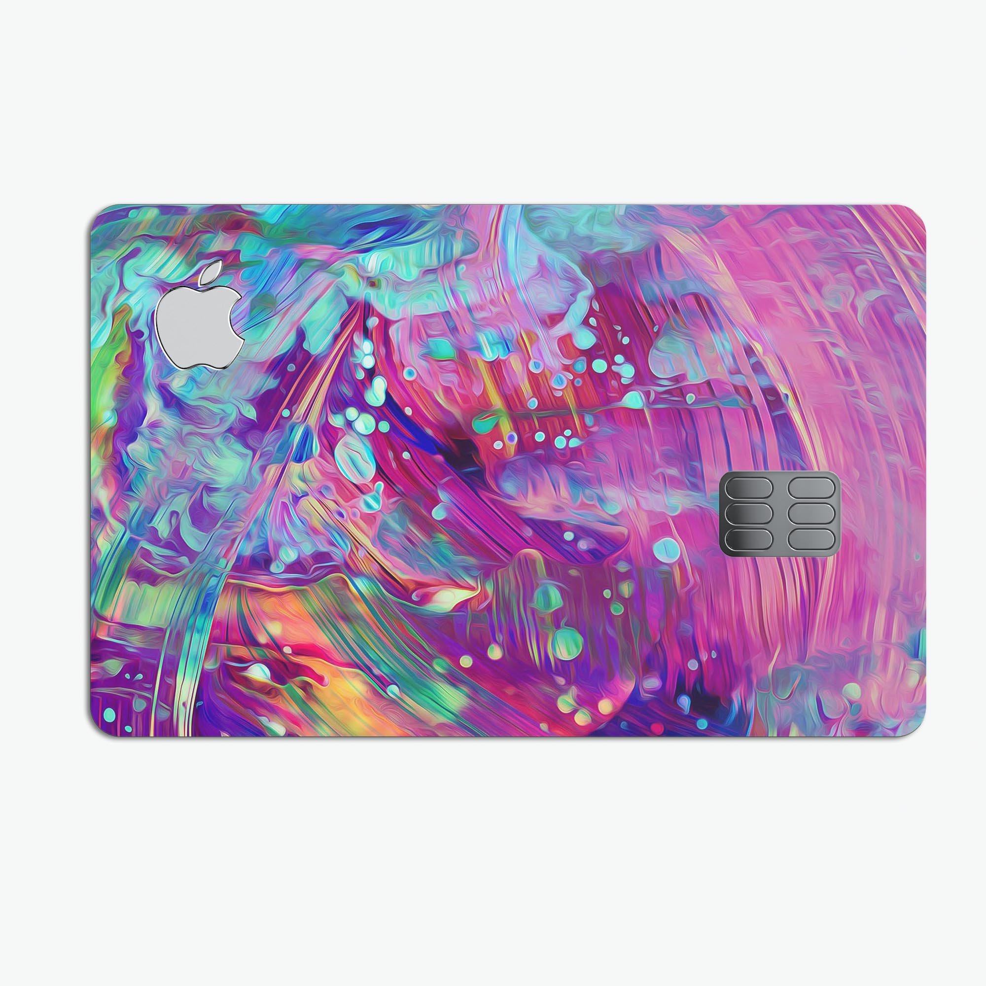Liquid Abstract Paint Remix V41 skin for Apple Card, showcasing premium vinyl design and finishes.