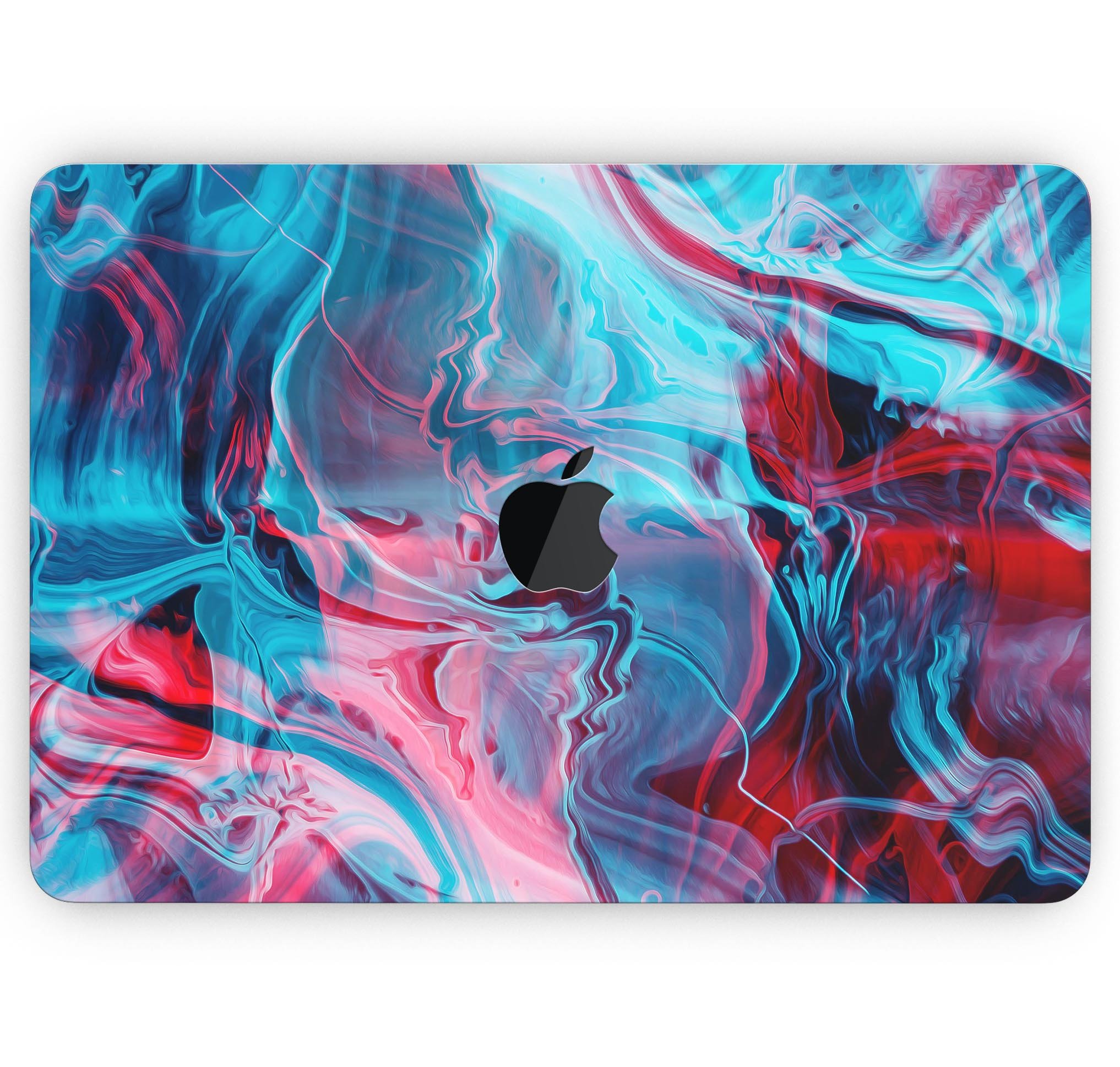 Liquid Abstract Paint Remix V42 skin decal wrap kit for MacBook, showcasing vibrant colors and a sleek design.