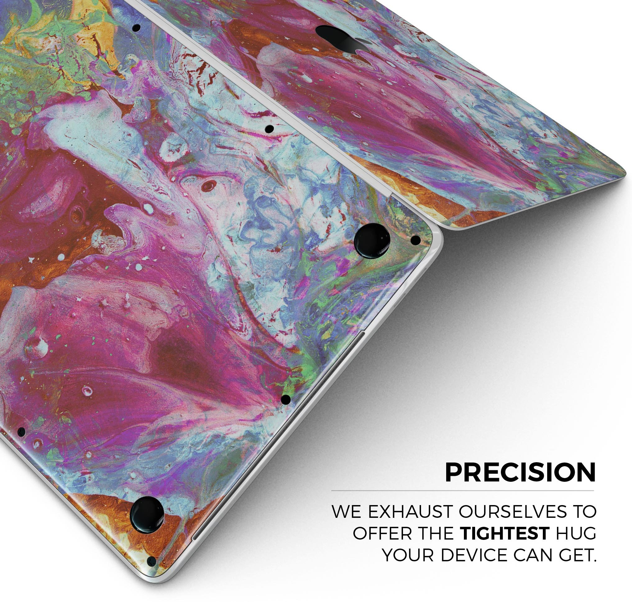 Liquid Abstract Paint Remix V46 skin decal wrap kit for MacBook, showcasing vibrant abstract design and premium vinyl material.