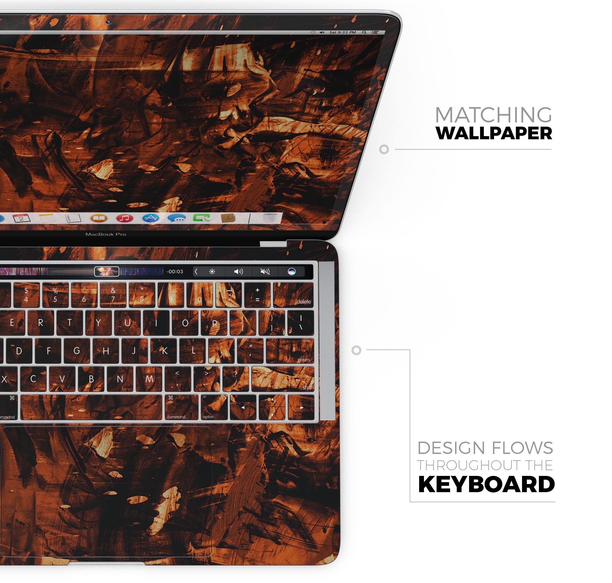 Liquid Abstract Paint Remix V49 skin decal wrap kit for MacBook, showcasing vibrant colors and a sleek design.