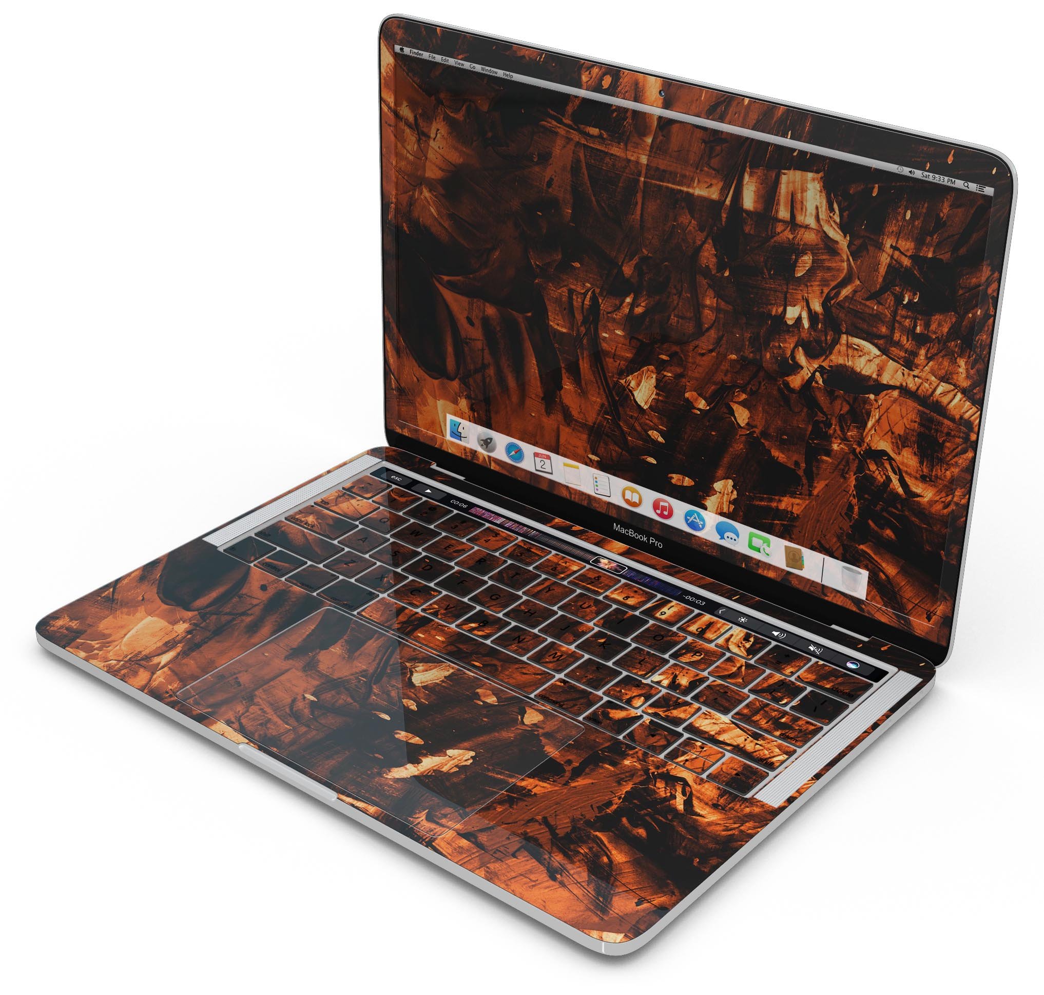 Liquid Abstract Paint Remix V49 skin decal wrap kit for MacBook, showcasing vibrant colors and a sleek design.