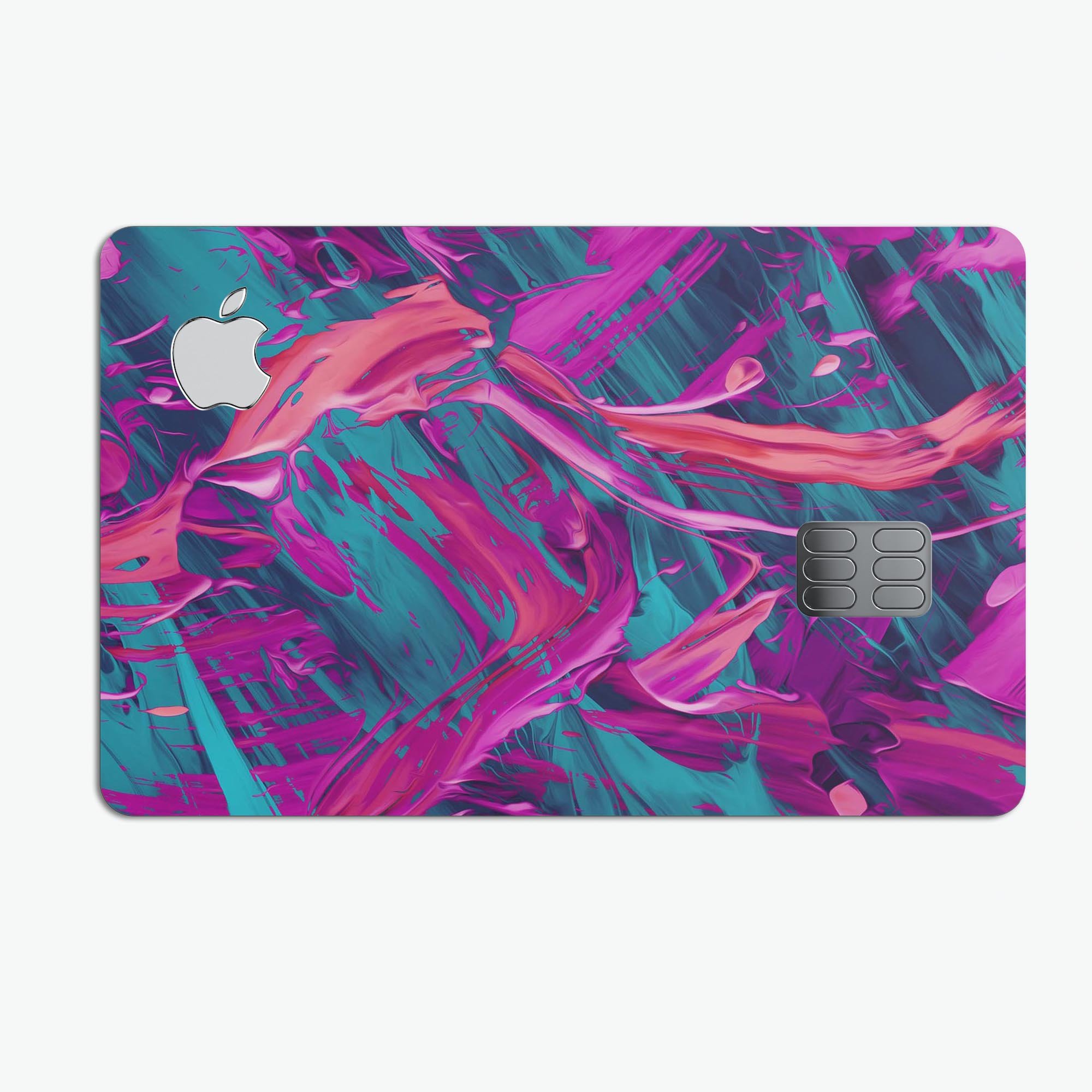 Liquid Abstract Paint Remix V5 skin for Apple Card, showcasing vibrant design and premium vinyl material.