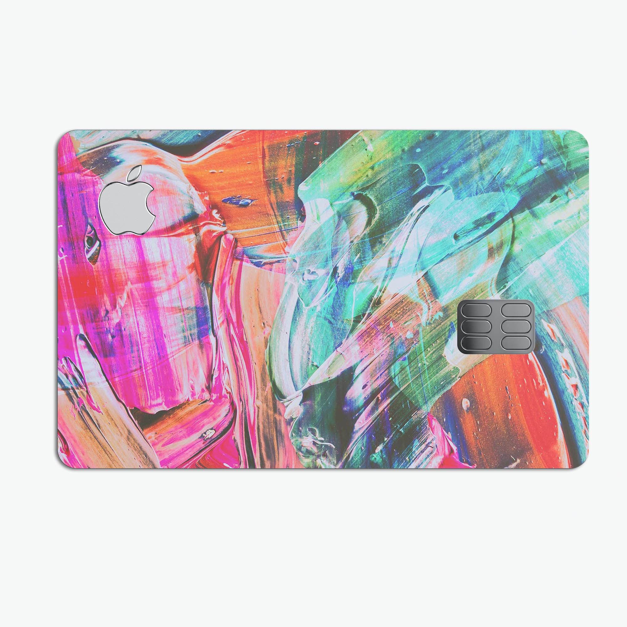 Liquid Abstract Paint Remix V55 skin kit for Apple Card, showcasing premium vinyl design and finishes.