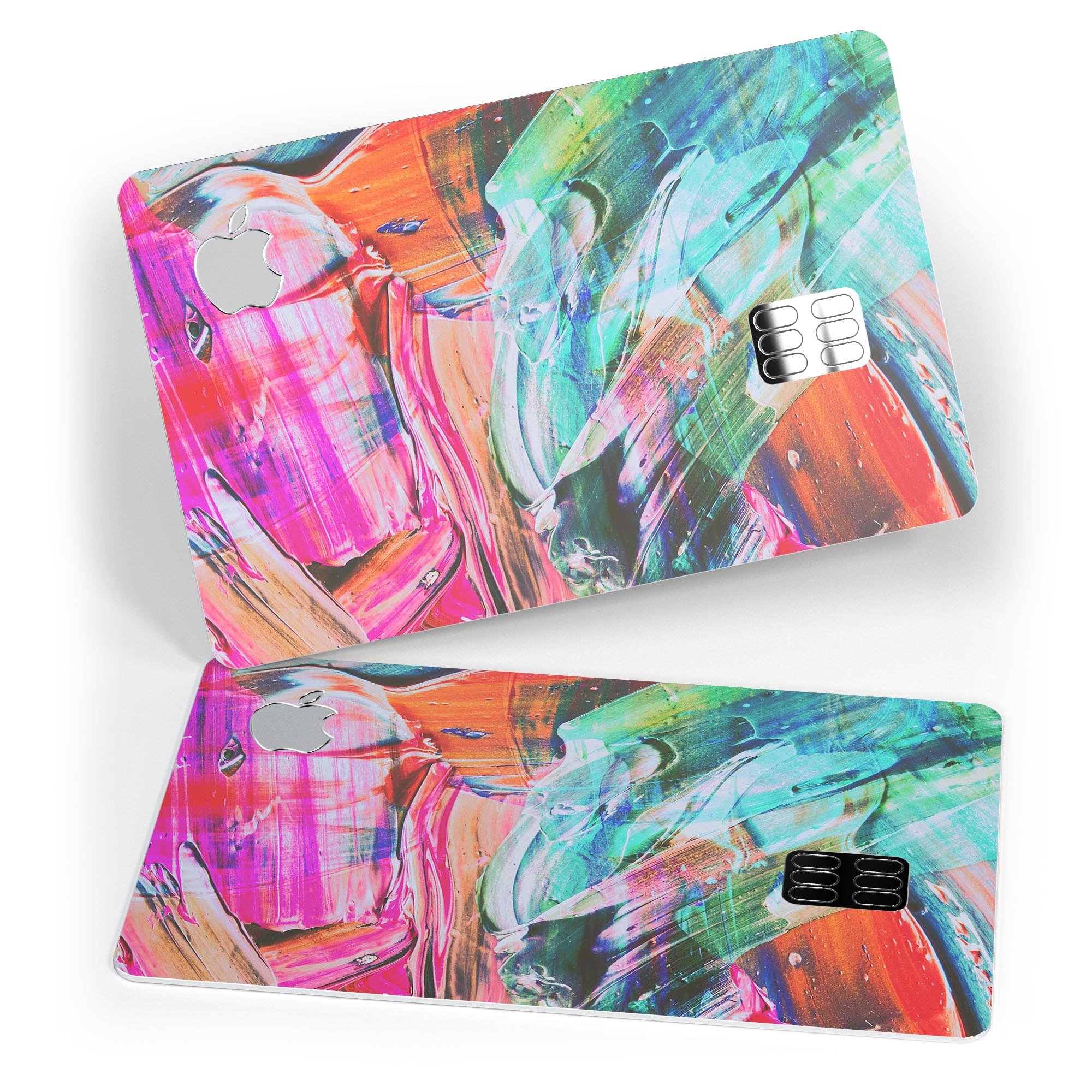 Liquid Abstract Paint Remix V55 skin kit for Apple Card, showcasing premium vinyl design and finishes.