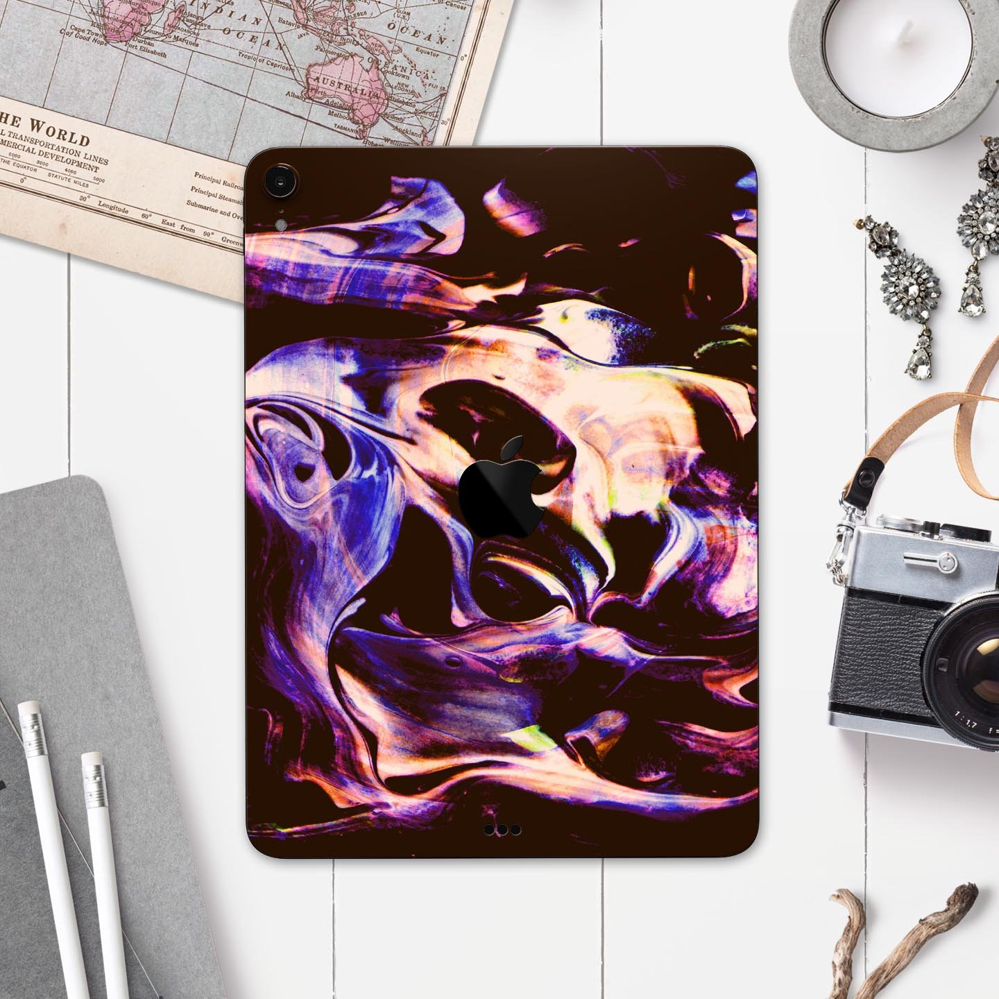 Liquid Abstract Paint Remix V51 full body skin decal for Apple devices, showcasing vibrant abstract design and premium 3M material.