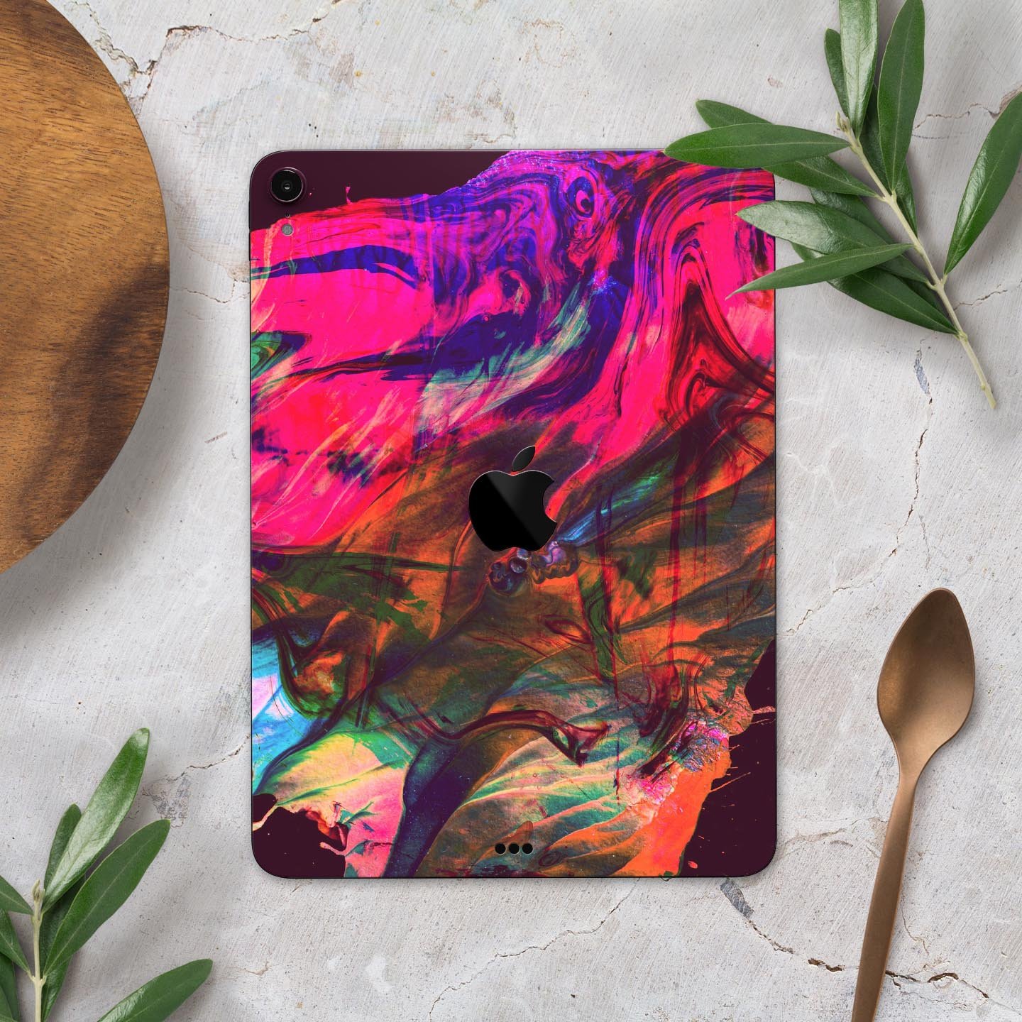 Liquid Abstract Paint Remix V52 skin decal for Apple devices, showcasing vibrant abstract design and premium 3M material.