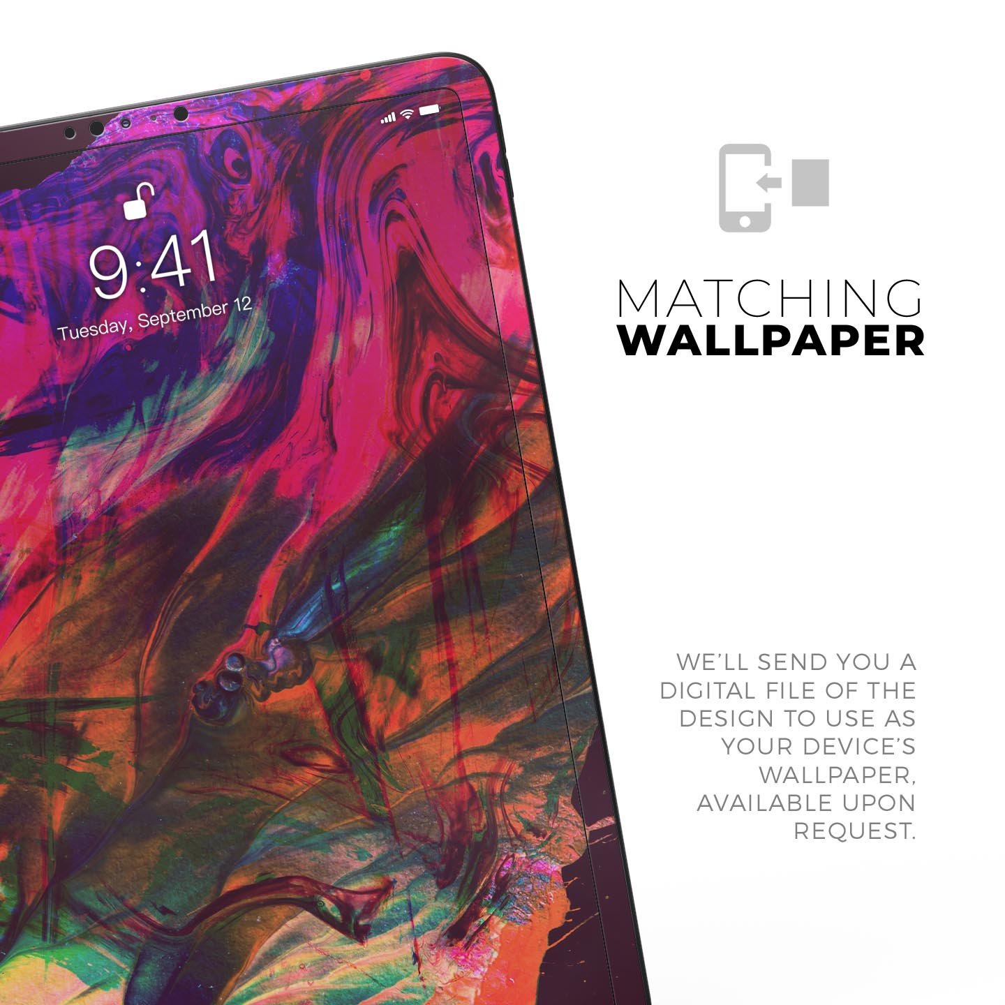 Liquid Abstract Paint Remix V52 skin decal for Apple devices, showcasing vibrant abstract design and premium 3M material.