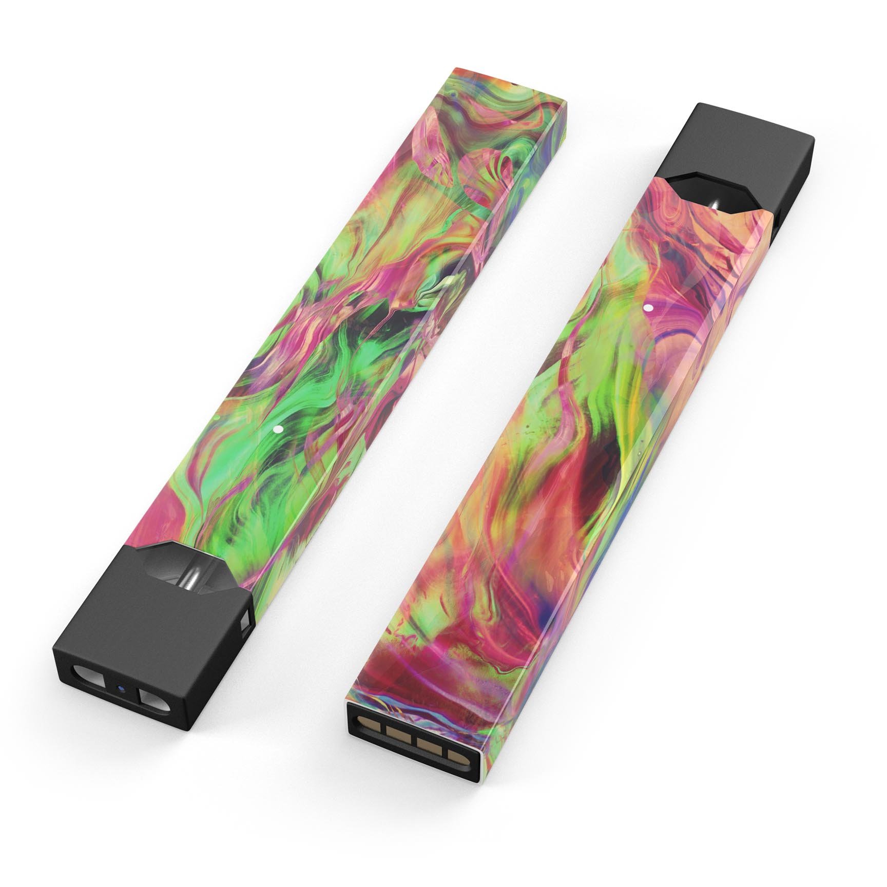 Liquid Abstract Paint Remix V58 skin-wrap for JUUL device, featuring vibrant abstract design and protective dual-layer construction.