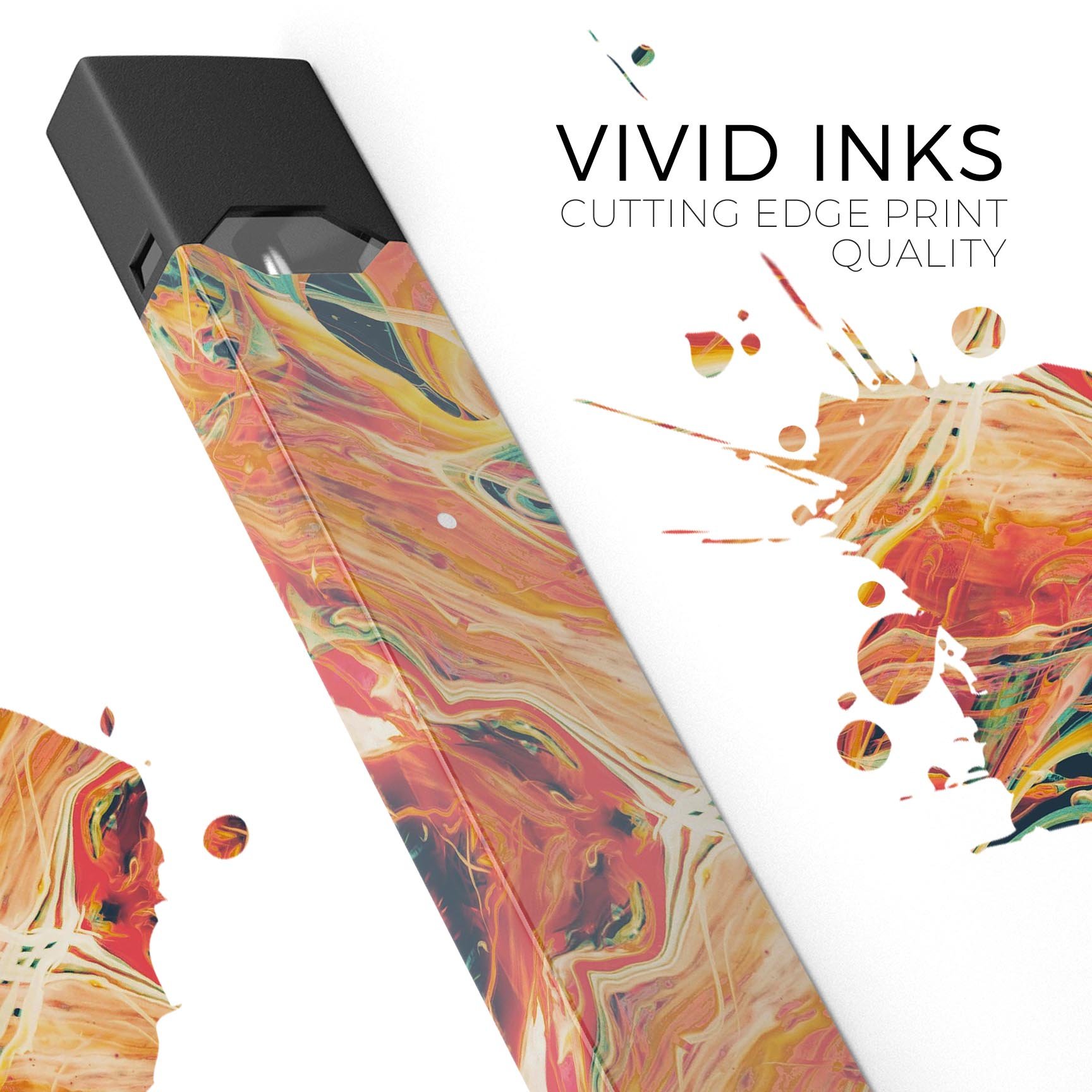 Liquid Abstract Paint Remix V59 skin-wrap for JUUL device, featuring vibrant abstract design and premium protective layer.