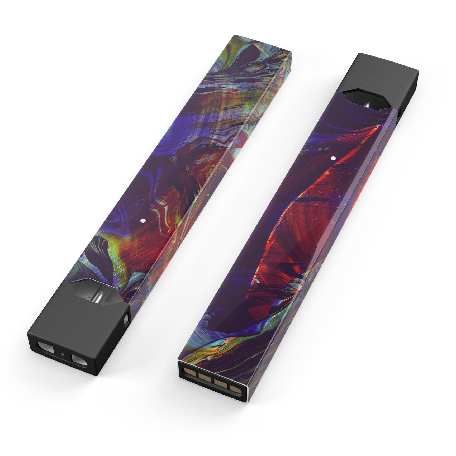 Liquid Abstract Paint Remix V66 skin-wrap for JUUL device, featuring vibrant abstract design and protective dual-layer construction.