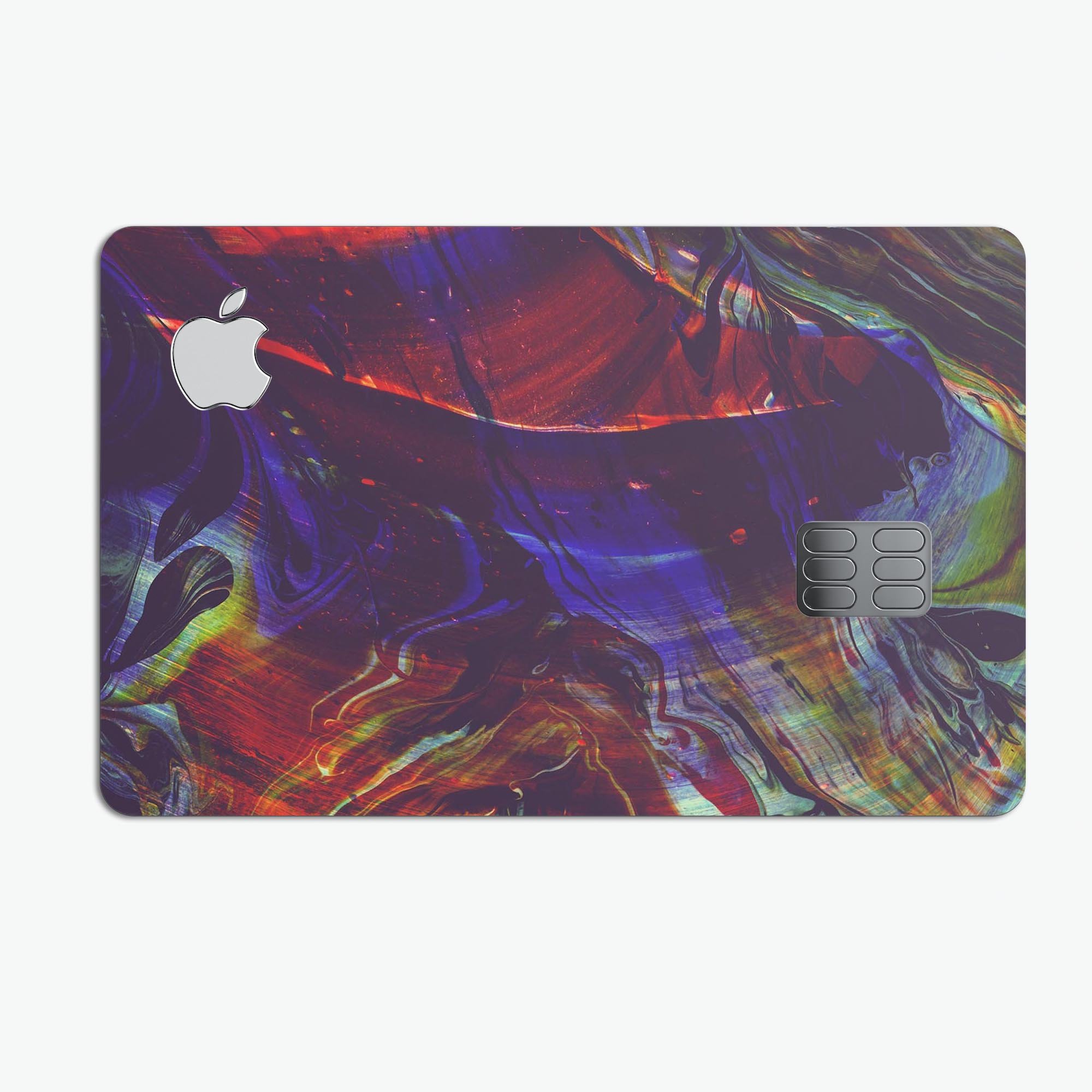 Liquid Abstract Paint Remix V66 skin for Apple Card, showcasing premium vinyl design with bubble-free installation.