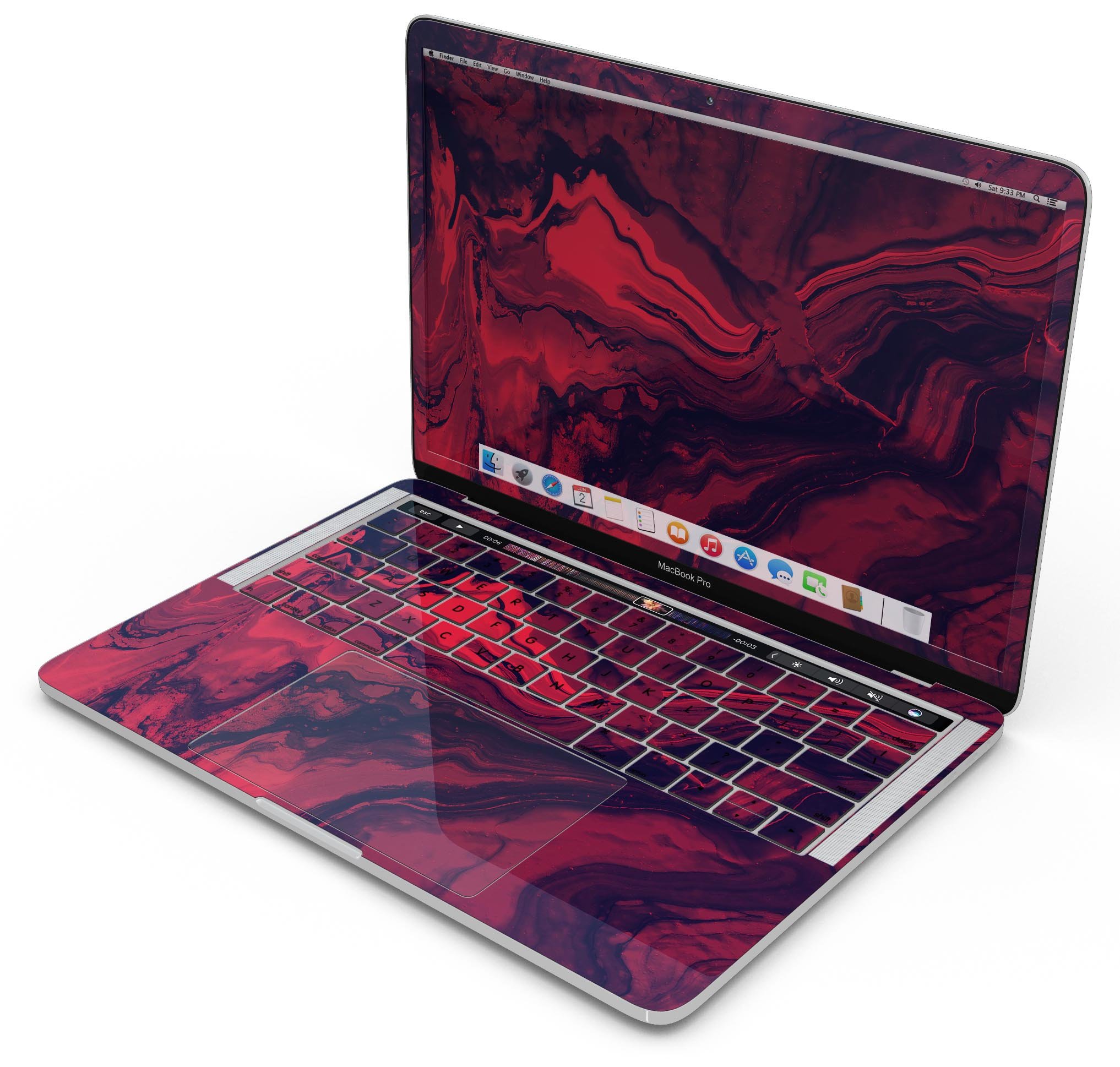 Liquid Abstract Paint Remix V6 skin decal wrap kit for MacBook, showcasing vibrant colors and a sleek design.