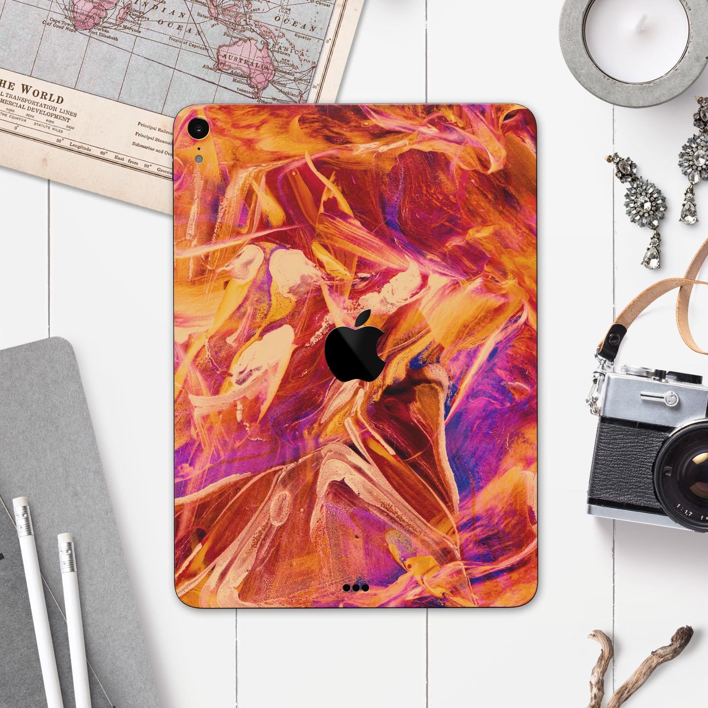 Liquid Abstract Paint Remix V60 full body skin decal for Apple devices, showcasing vibrant colors and premium 3M material.