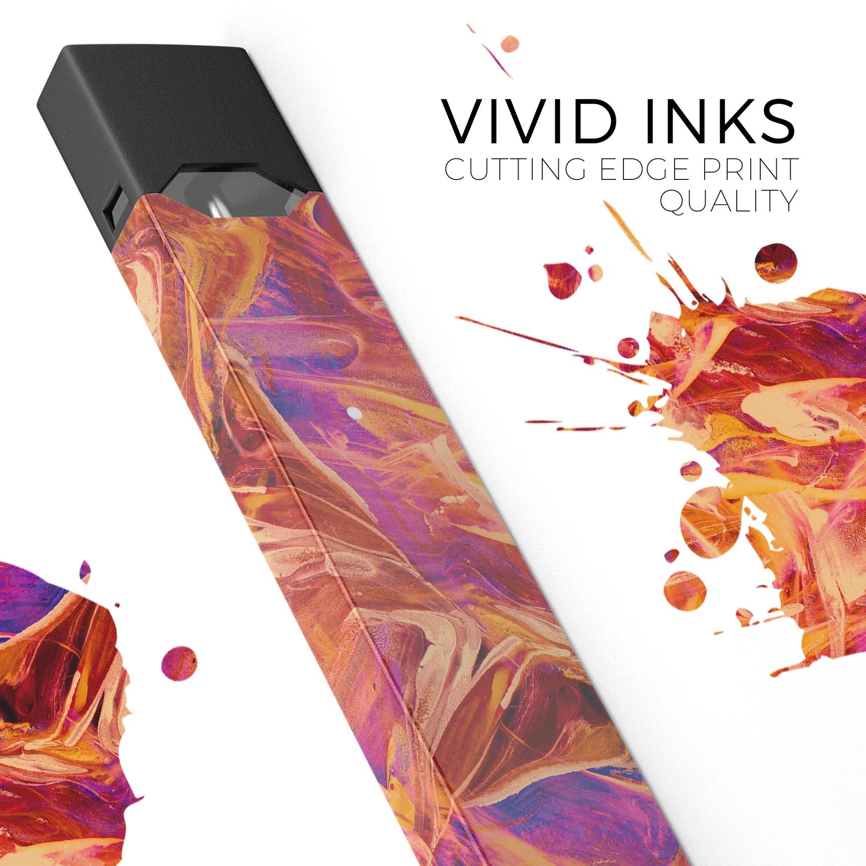 Liquid Abstract Paint Remix V60 skin-wrap for JUUL device, showcasing vibrant design and protective features.