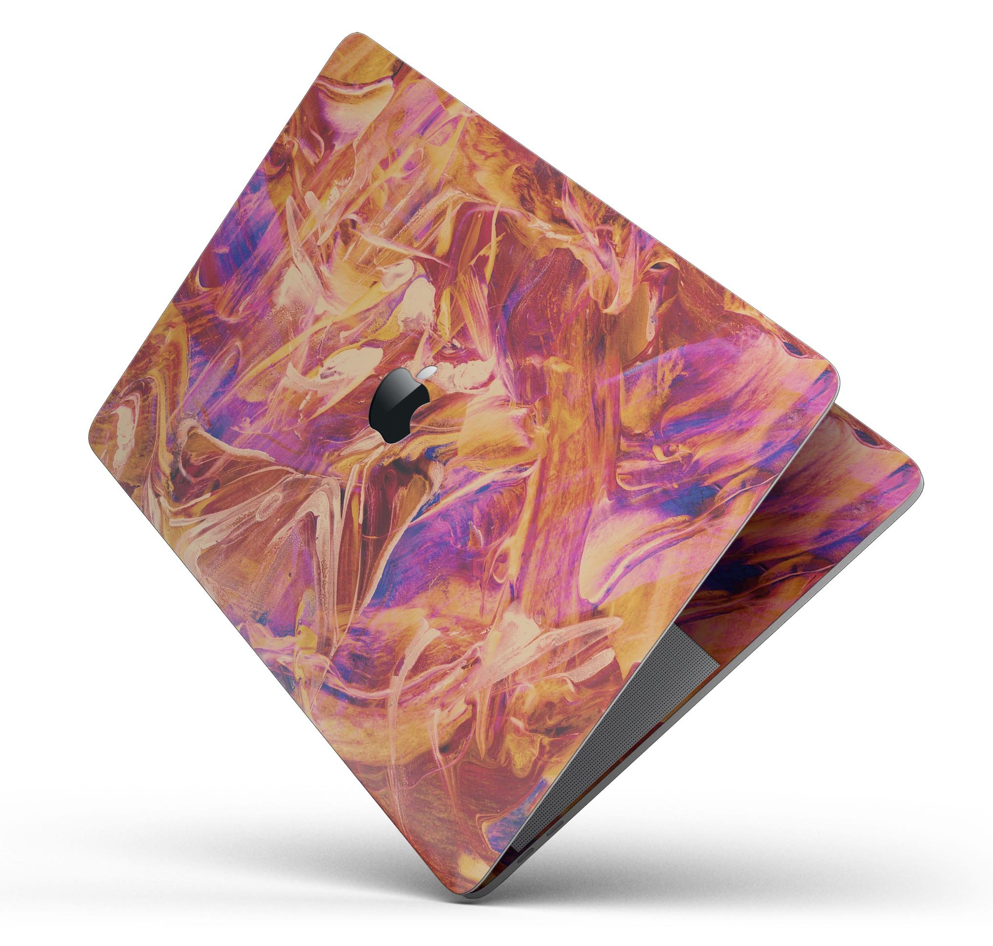 Liquid Abstract Paint Remix V60 skin decal wrap kit for MacBook, showcasing vibrant colors and a sleek design.