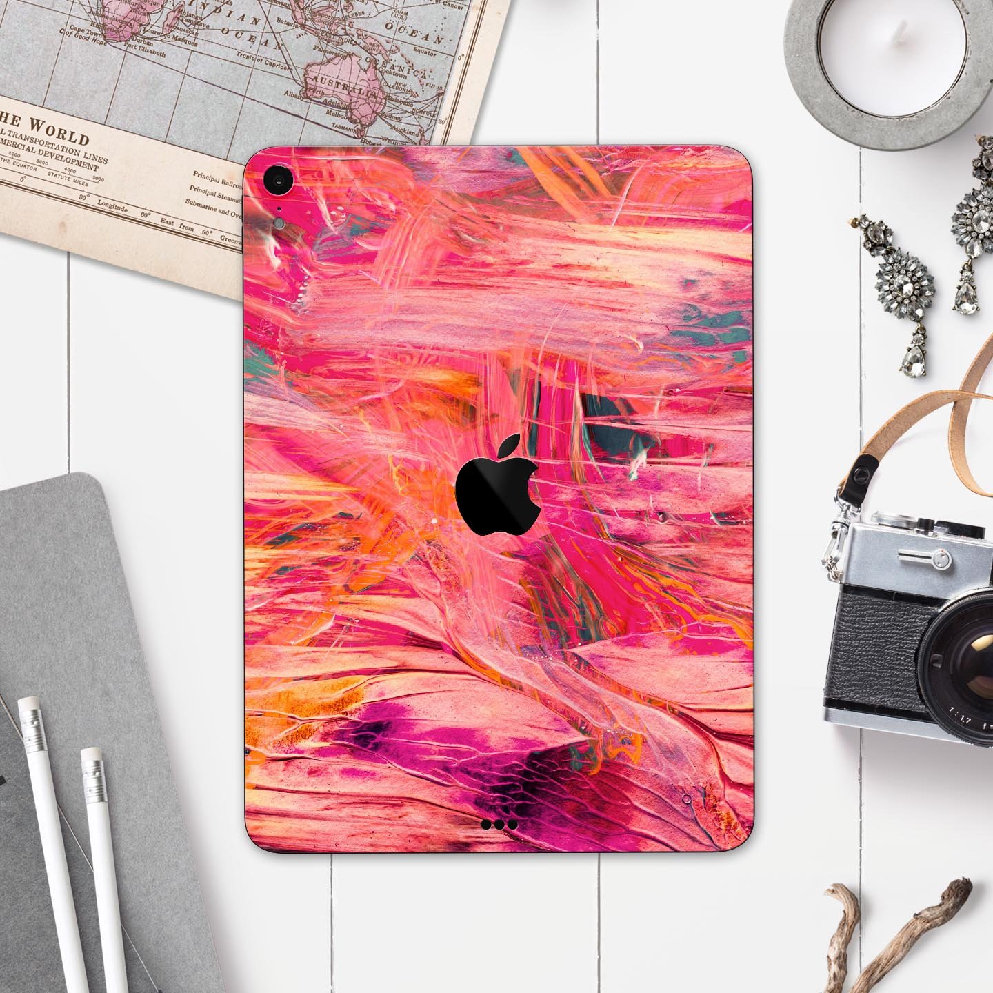 Liquid Abstract Paint Remix V61 skin decal for Apple devices, showcasing vibrant colors and a sleek design.