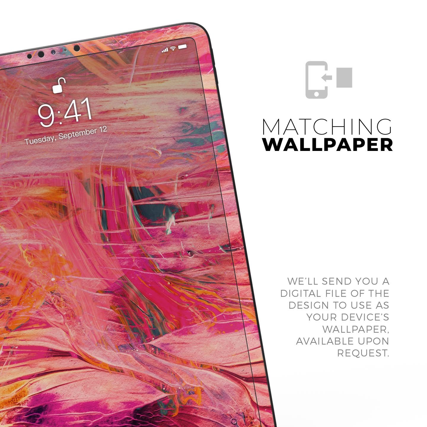 Liquid Abstract Paint Remix V61 skin decal for Apple devices, showcasing vibrant colors and a sleek design.