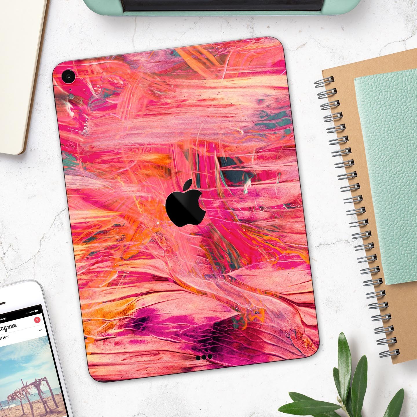 Liquid Abstract Paint Remix V61 skin decal for Apple devices, showcasing vibrant colors and a sleek design.
