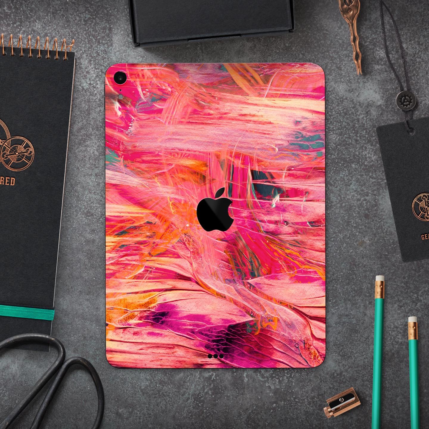Liquid Abstract Paint Remix V61 skin decal for Apple devices, showcasing vibrant colors and a sleek design.