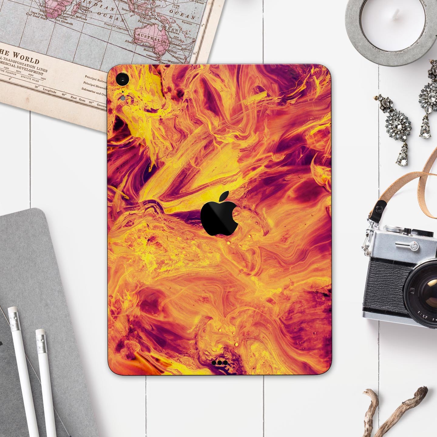 Liquid Abstract Paint Remix V62 skin decal for Apple devices, showcasing vibrant abstract design and premium 3M material.