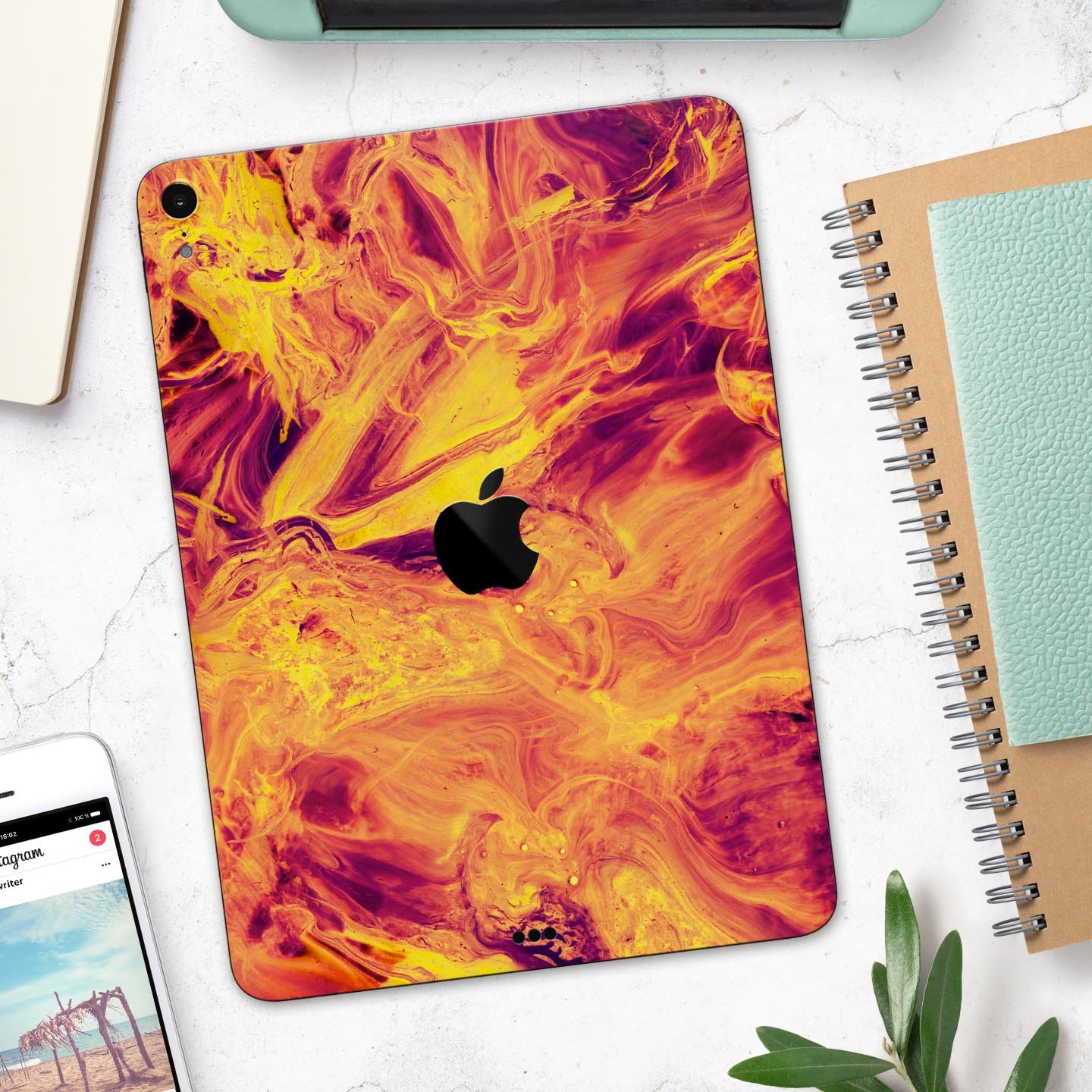 Liquid Abstract Paint Remix V62 skin decal for Apple devices, showcasing vibrant abstract design and premium 3M material.