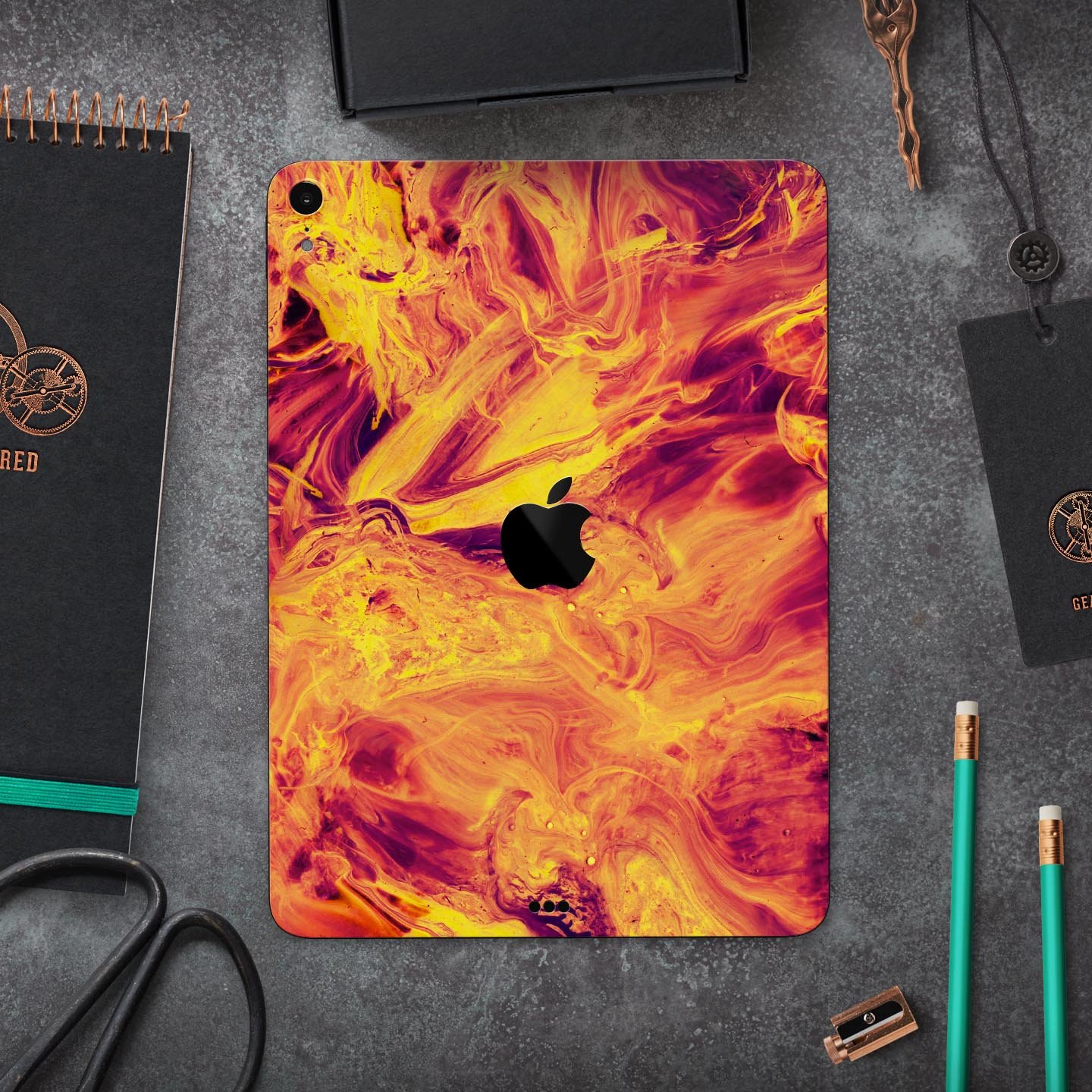 Liquid Abstract Paint Remix V62 skin decal for Apple devices, showcasing vibrant abstract design and premium 3M material.