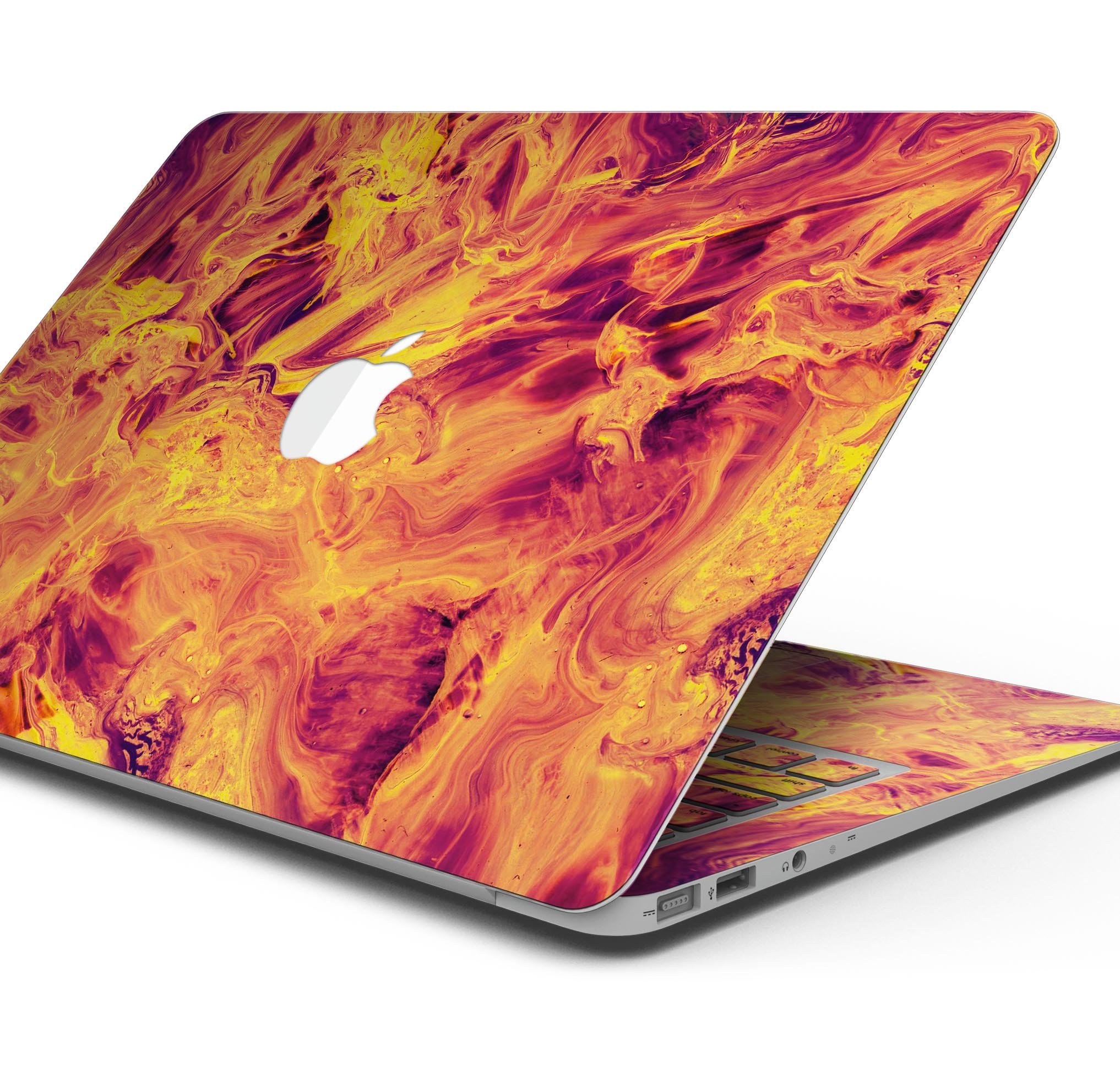 Liquid Abstract Paint Remix V62 skin decal wrap kit for MacBook, showcasing vibrant colors and a sleek design.