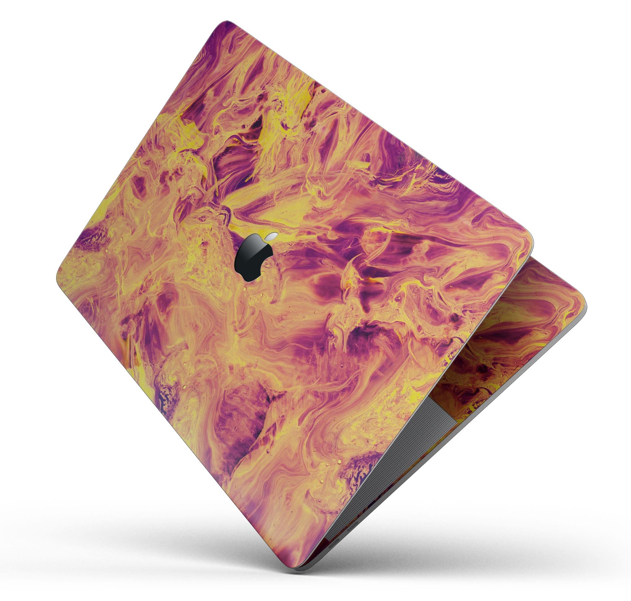 Liquid Abstract Paint Remix V62 skin decal wrap kit for MacBook, showcasing vibrant colors and a sleek design.
