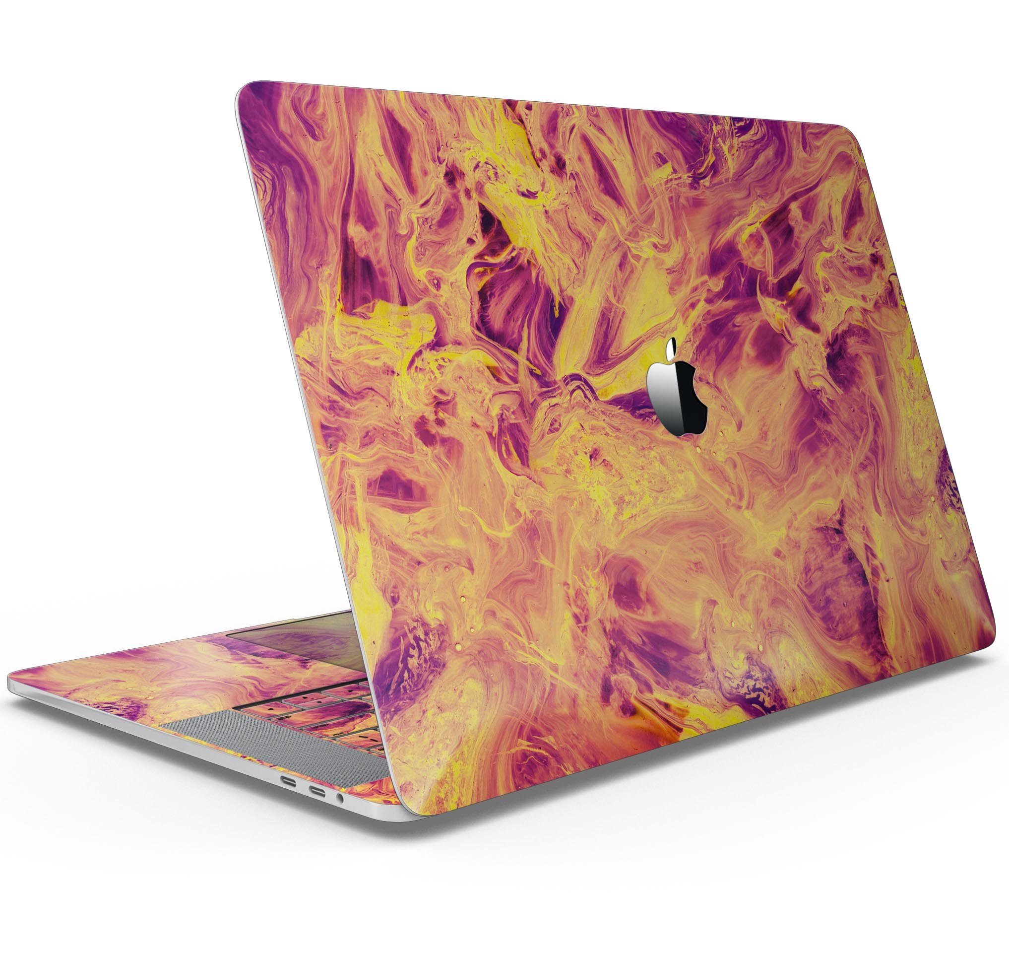 Liquid Abstract Paint Remix V62 skin decal wrap kit for MacBook, showcasing vibrant colors and a sleek design.