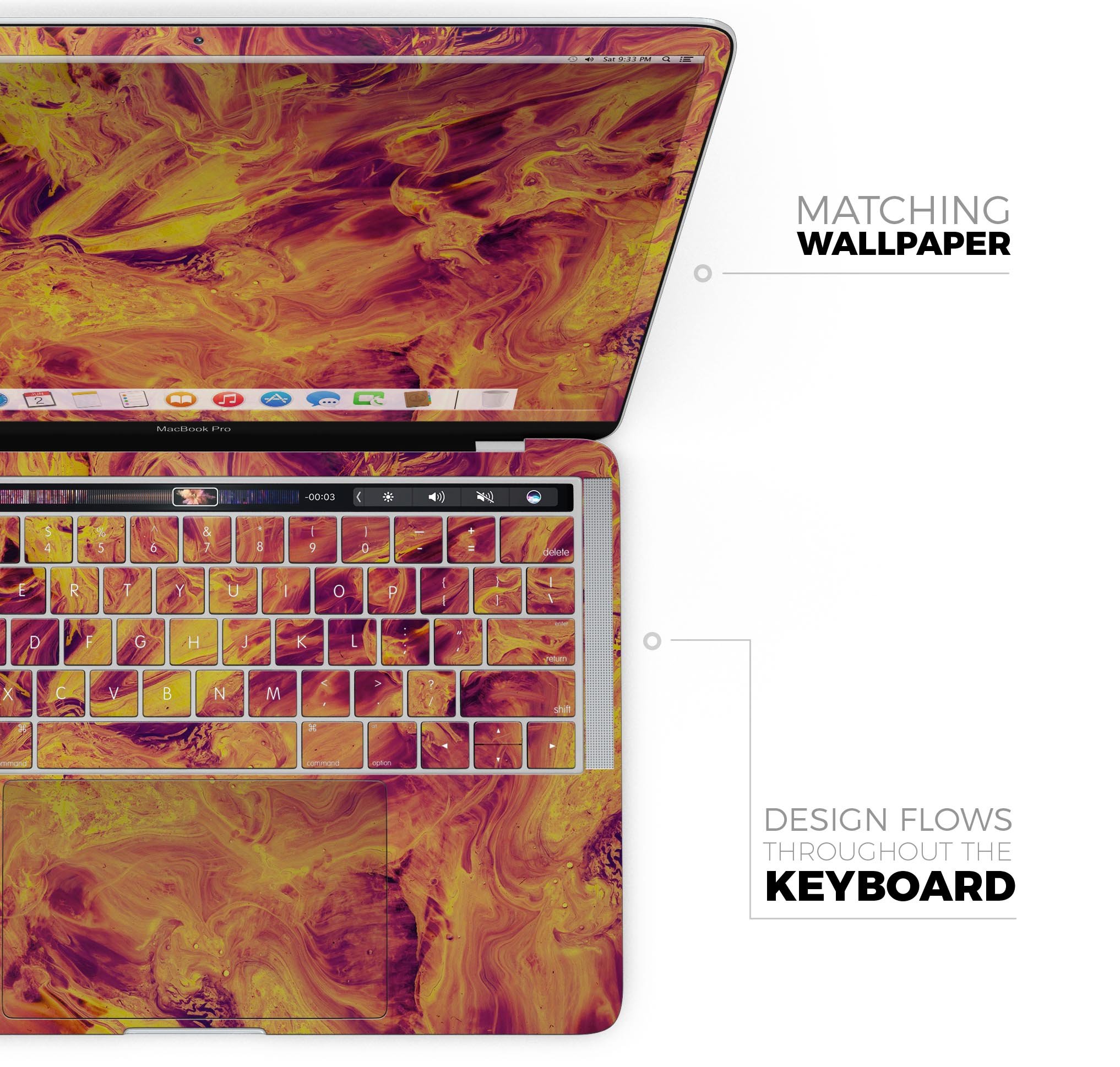 Liquid Abstract Paint Remix V62 skin decal wrap kit for MacBook, showcasing vibrant colors and a sleek design.