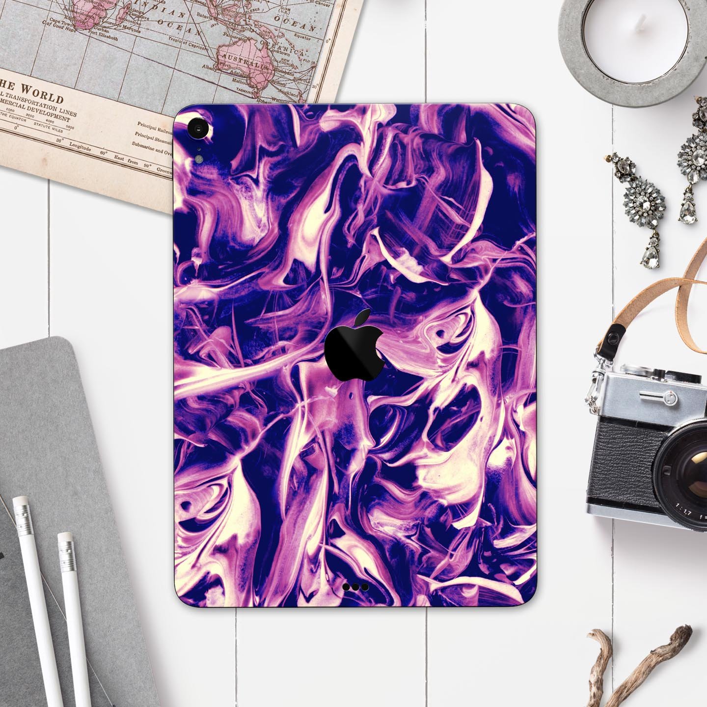 Liquid Abstract Paint Remix V63 full body skin decal for Apple devices, showcasing vibrant abstract design and premium 3M material.