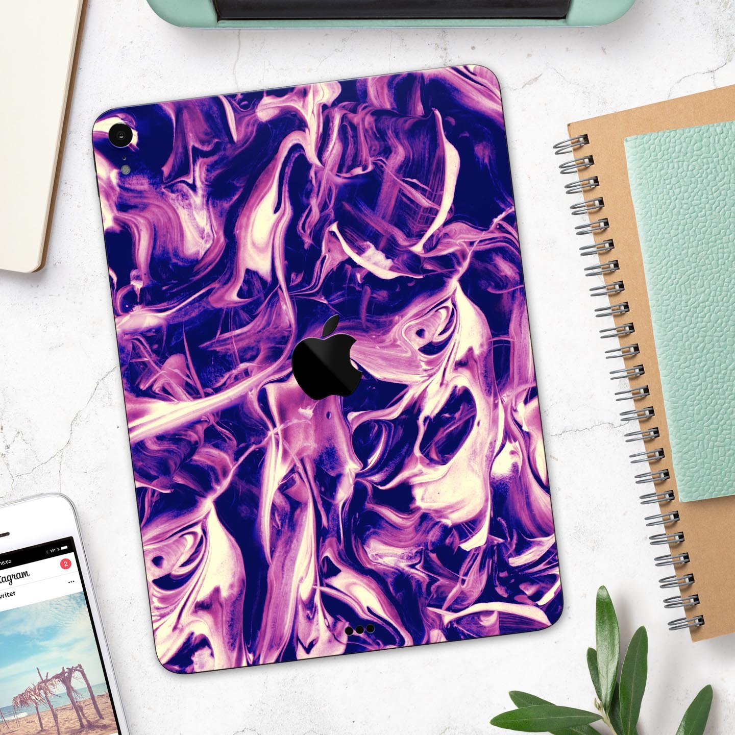 Liquid Abstract Paint Remix V63 full body skin decal for Apple devices, showcasing vibrant abstract design and premium 3M material.