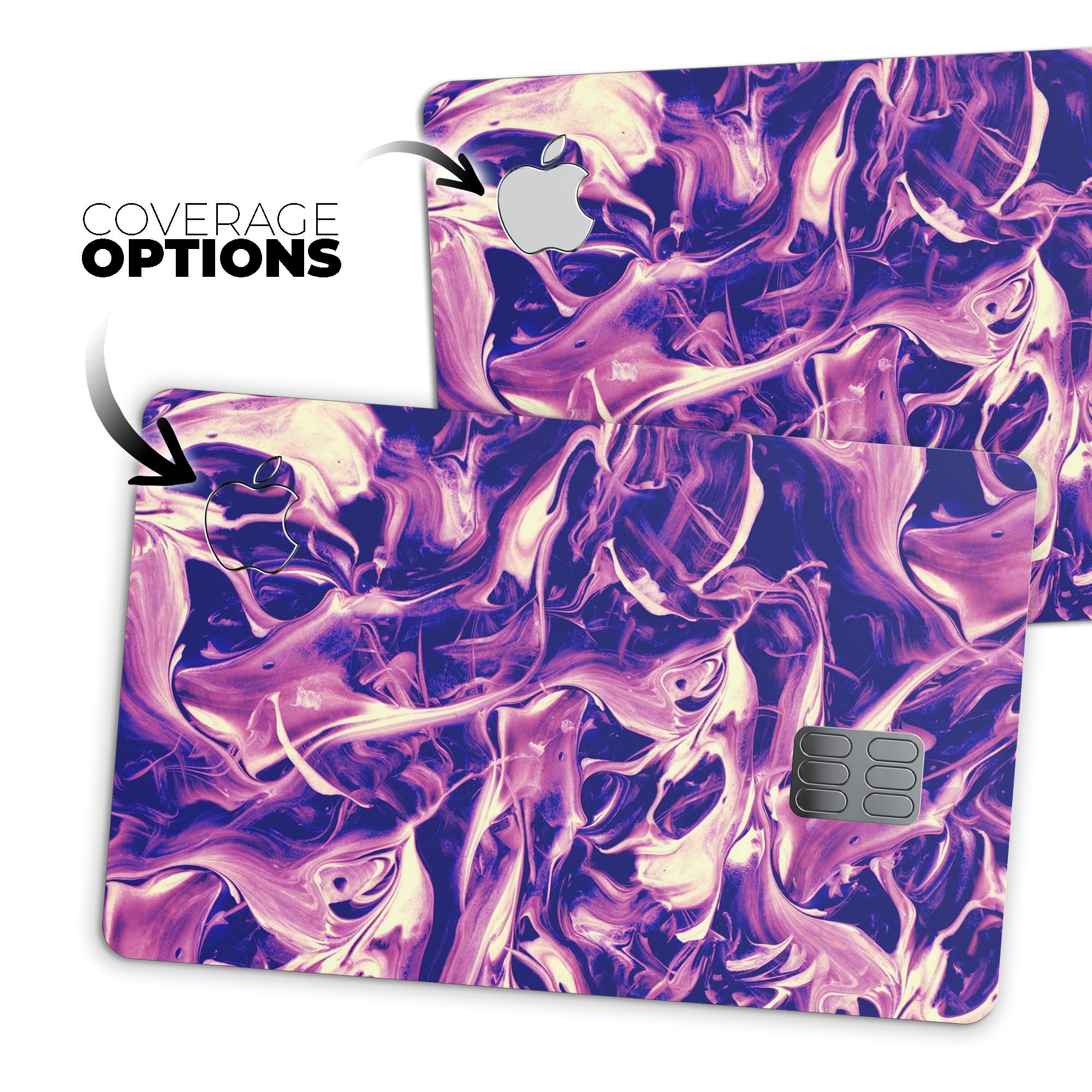 Liquid Abstract Paint Remix V63 skin for Apple Card, showcasing vibrant design and premium vinyl material.