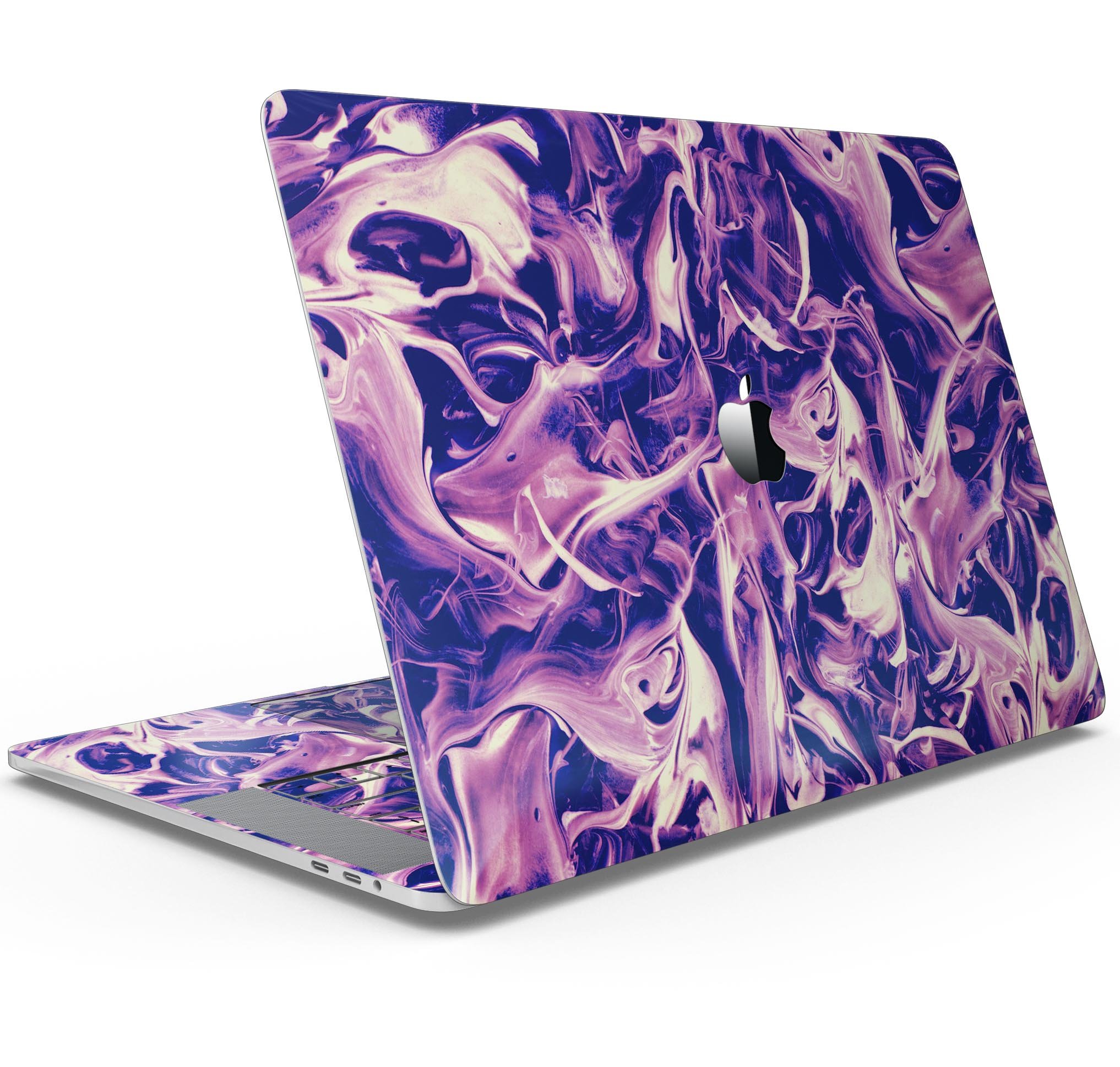 Liquid Abstract Paint Remix V63 skin decal wrap kit for Apple MacBook, showcasing vibrant colors and a sleek design.