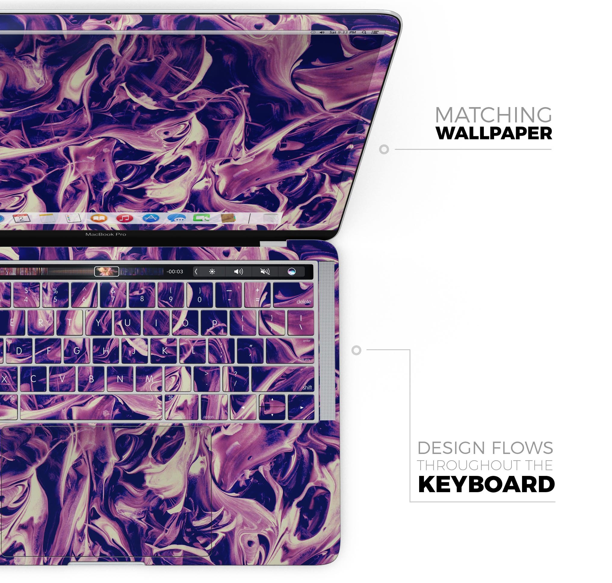 Liquid Abstract Paint Remix V63 skin decal wrap kit for Apple MacBook, showcasing vibrant colors and a sleek design.