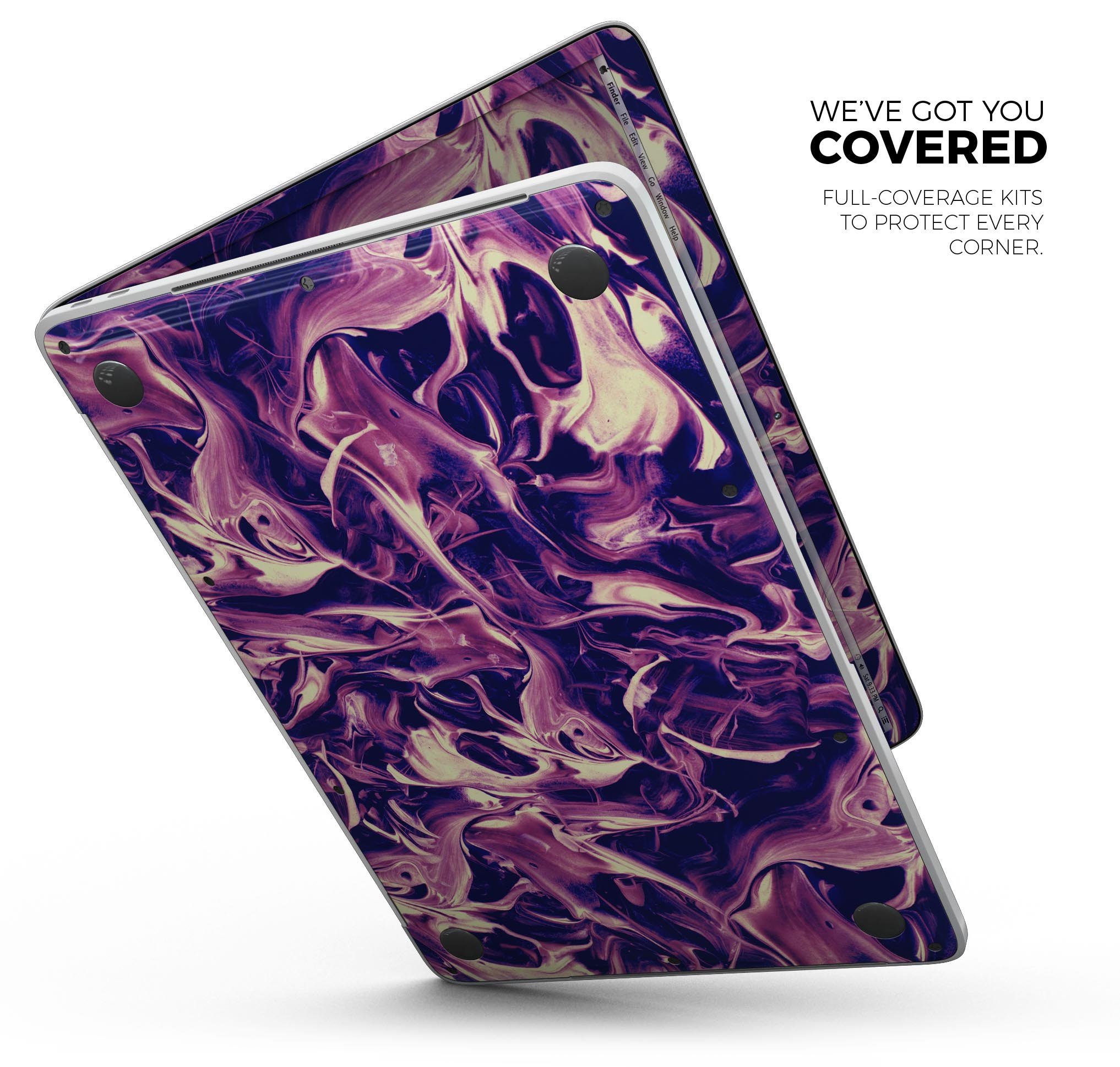 Liquid Abstract Paint Remix V63 skin decal wrap kit for Apple MacBook, showcasing vibrant colors and a sleek design.